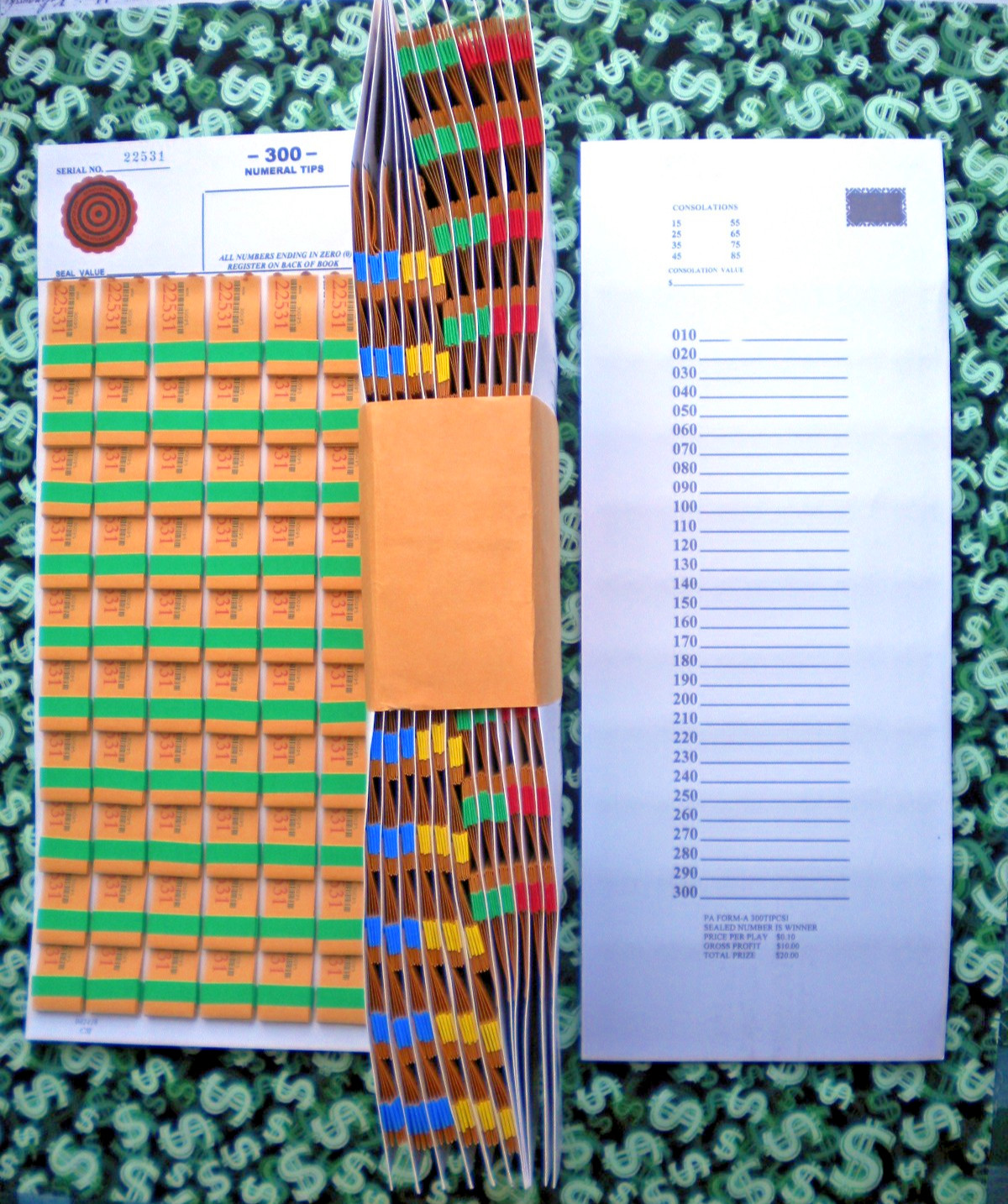 (1 Each) 300-P5 60-Rows REGULAR “NOT Sure” TIPBOARD {010-300} PullTab Jar Ticket