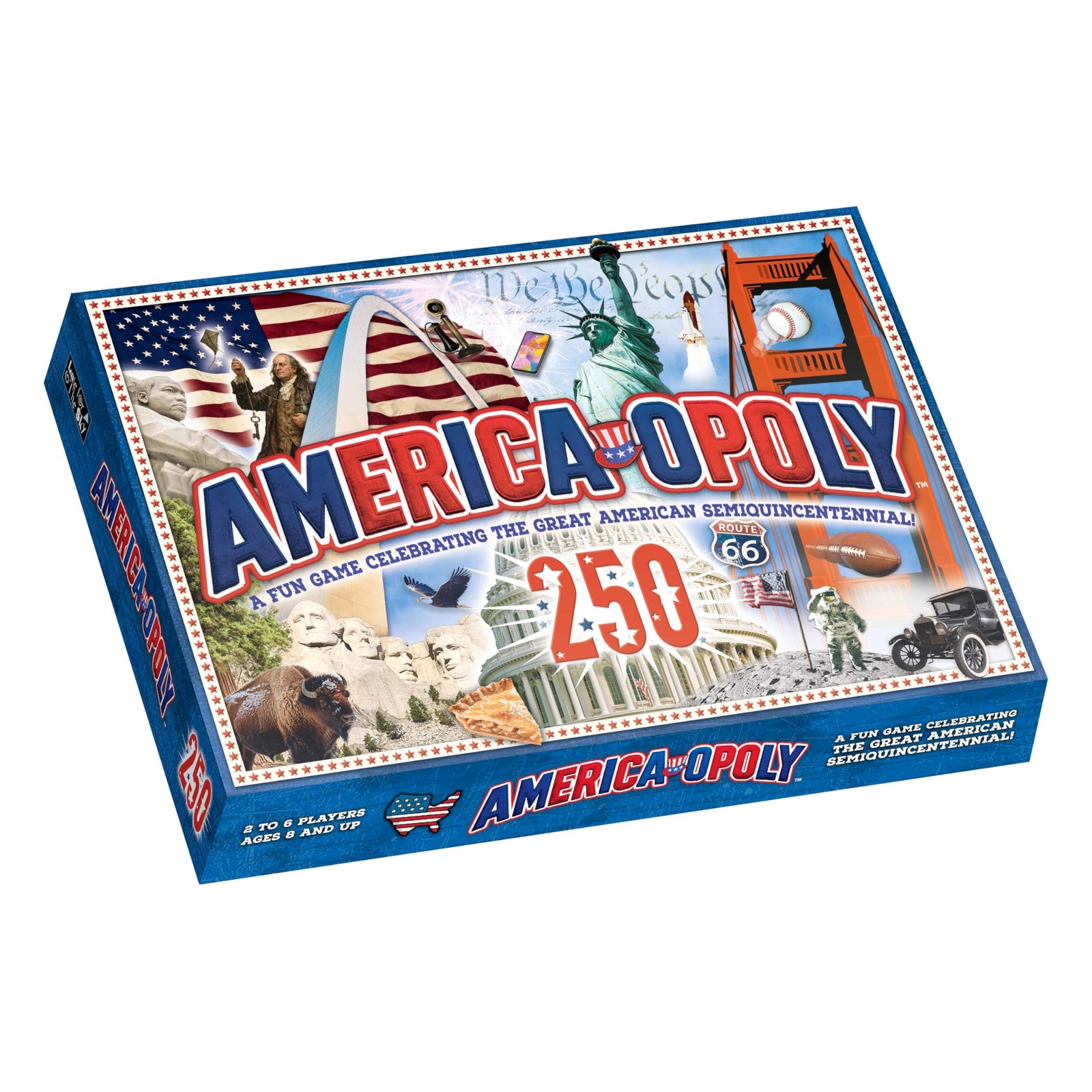 America-Opoly 250th Board Game for Families, 2–6 Players, Ages 8+, Celebratin…