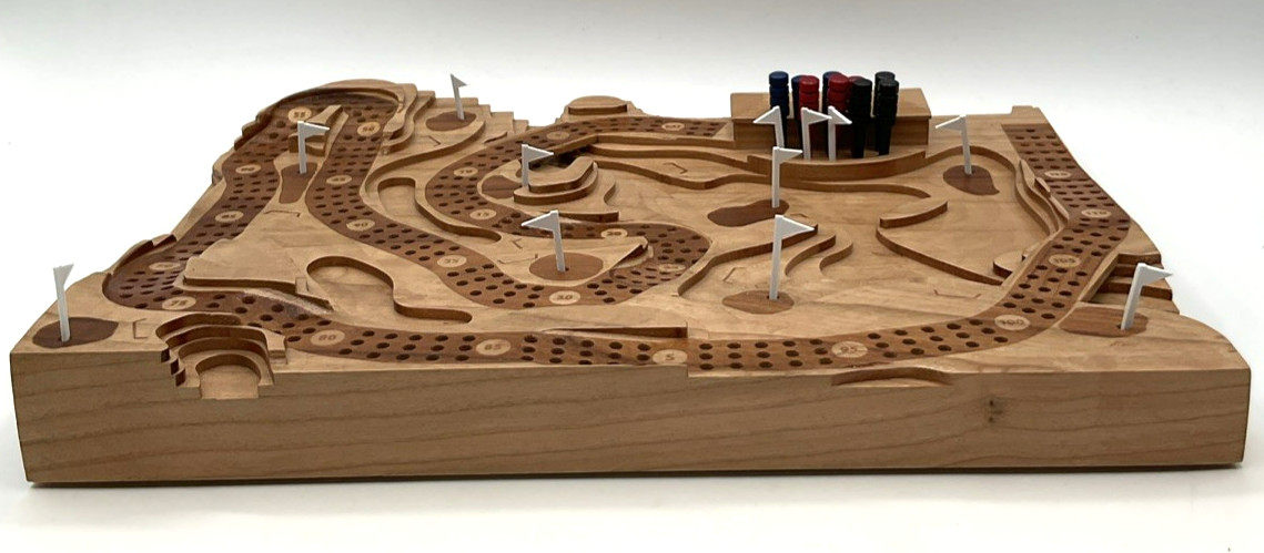 Handmade Cribscapes 3-D Golf Inspired Cribbage Board Made in Canada Card Game