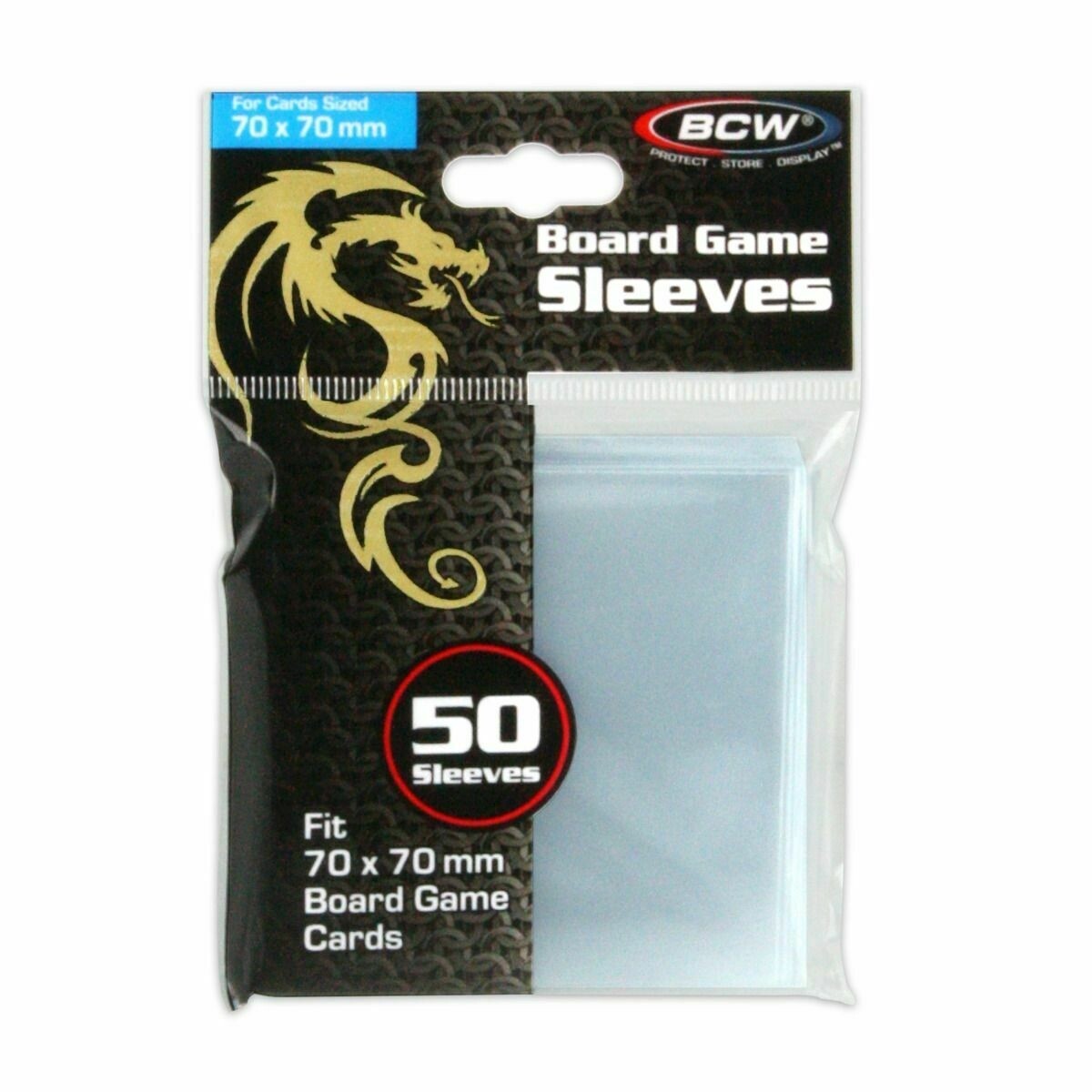 Box of 500 BCW 70mm x 70mm Square No. 1 Board Game Card Soft Sleeves
