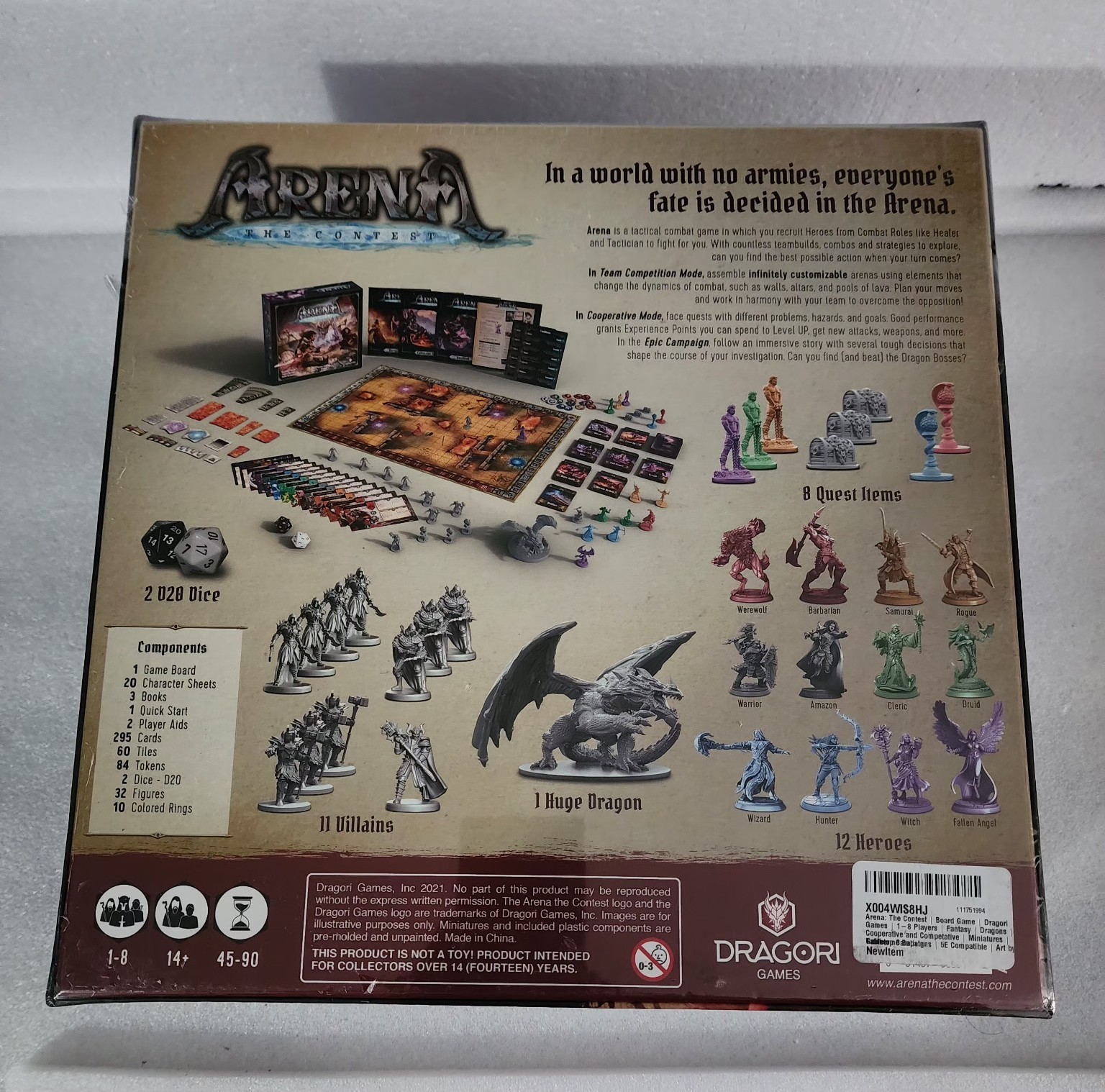 Arena The Contest Board Game Factory Sealed New Dragori Games 1-8 Players