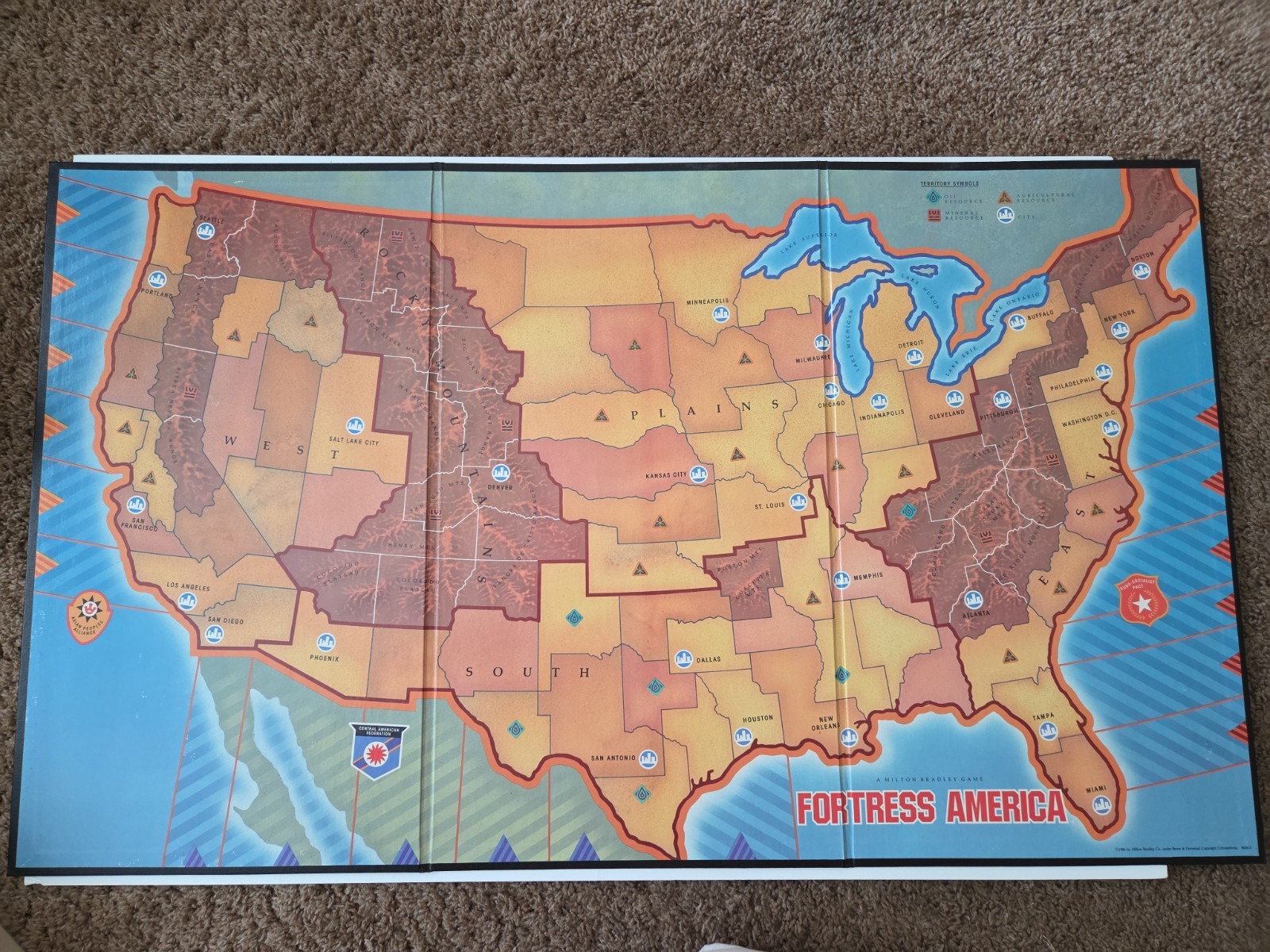 Fortress America United States Under Attack Milton Bradley Vintage 1986