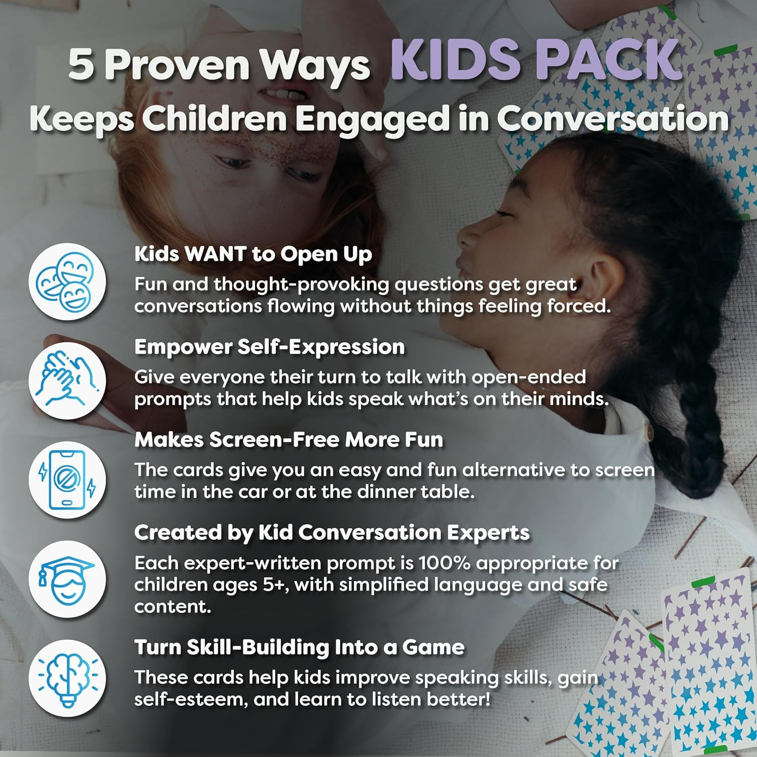200 Kids Conversation Cards – Screen-Free Family Dinner Game and Road Trip Essen