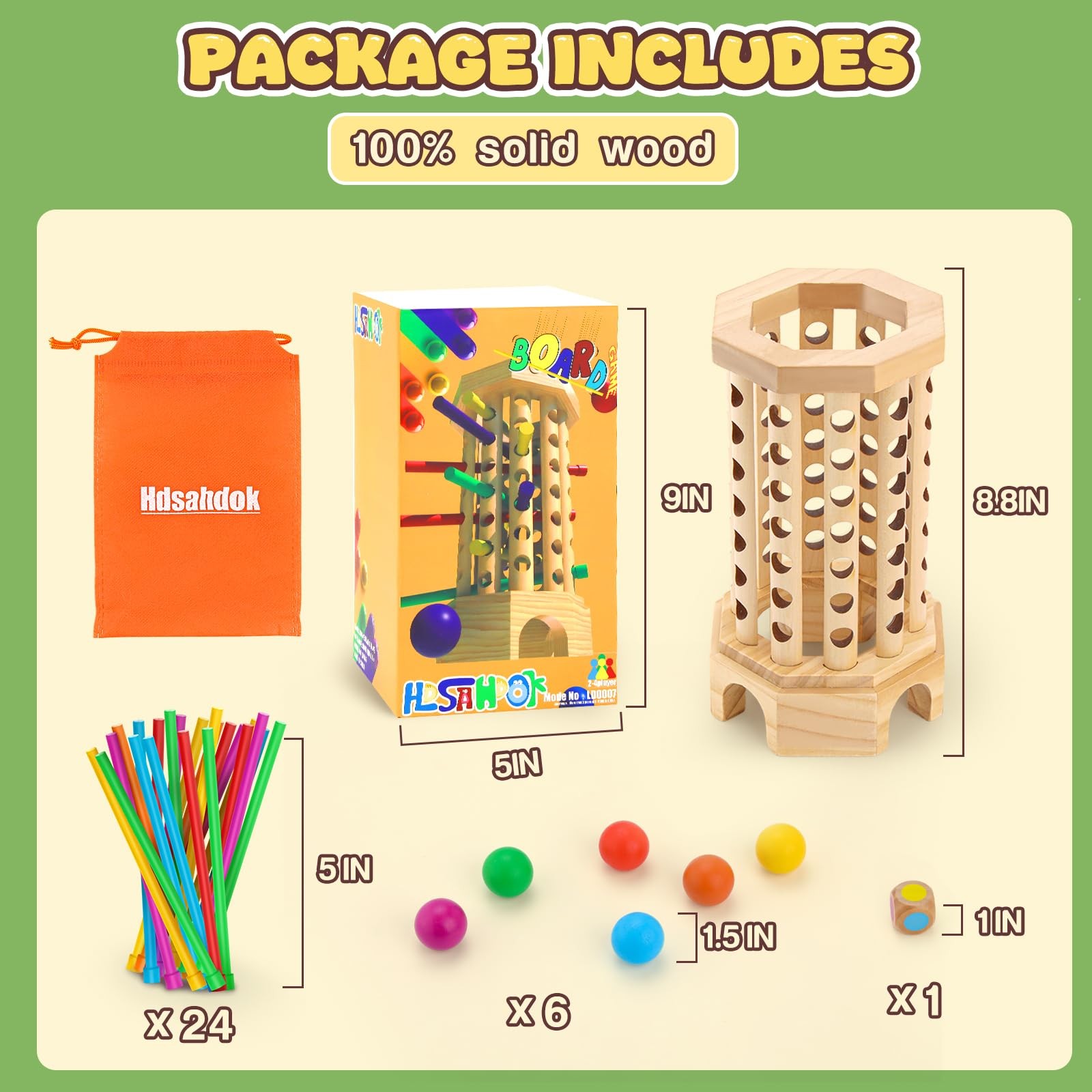 Montessori Wooden Board Game for 3-6 Years – Educational Learning Toy with Co…