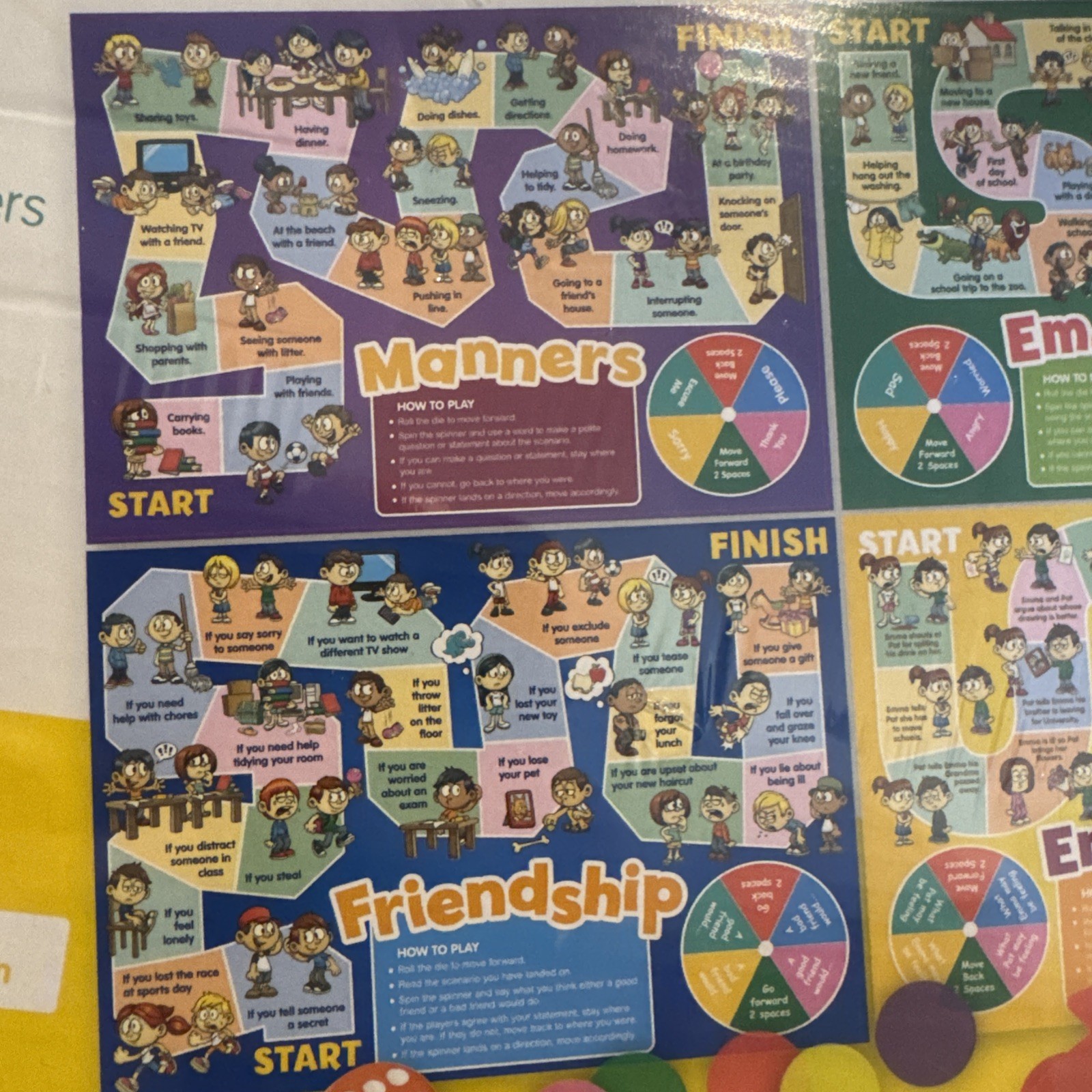 Social Skills Board Games for Kids Ages 5+ Empathy Friendship Manners new Sealed