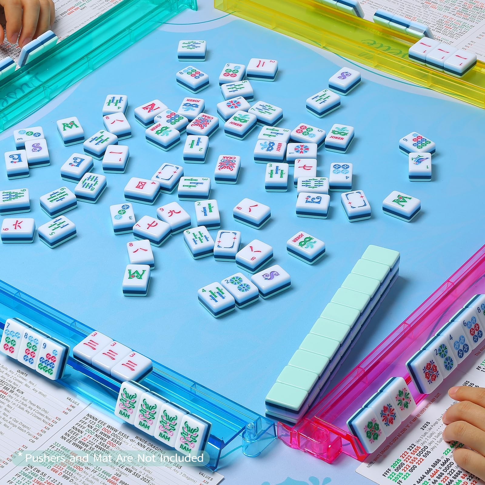 American Mahjong Tile Set, 160 Green 4 Layer Mah Jong GameTiles with Tile Bag…