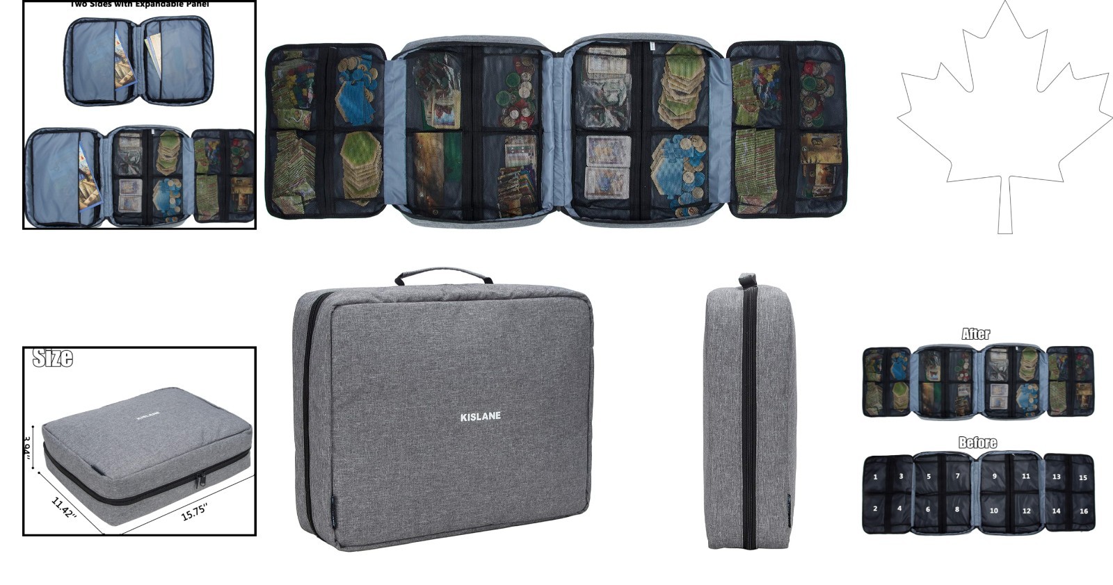 Expandable Board Game Carrying Case with 18 Pockets for Ultimate Organization