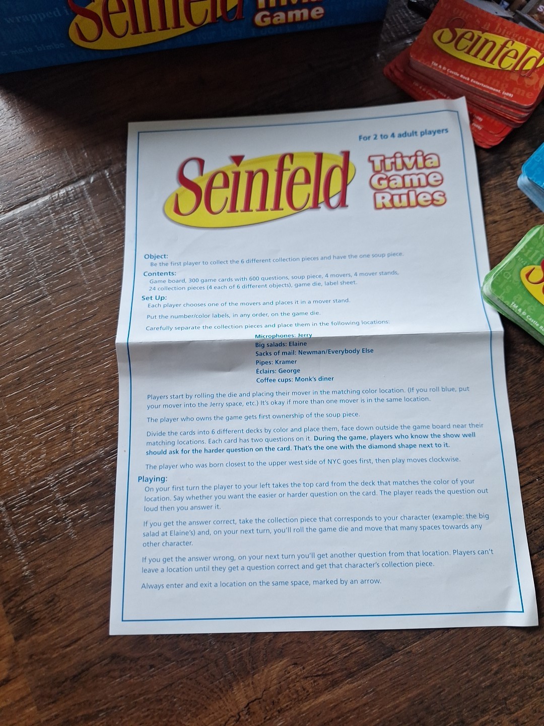 Seinfeld Trivia Board Game 2009 Pressman Complete 90s TV Sitcom Party Game