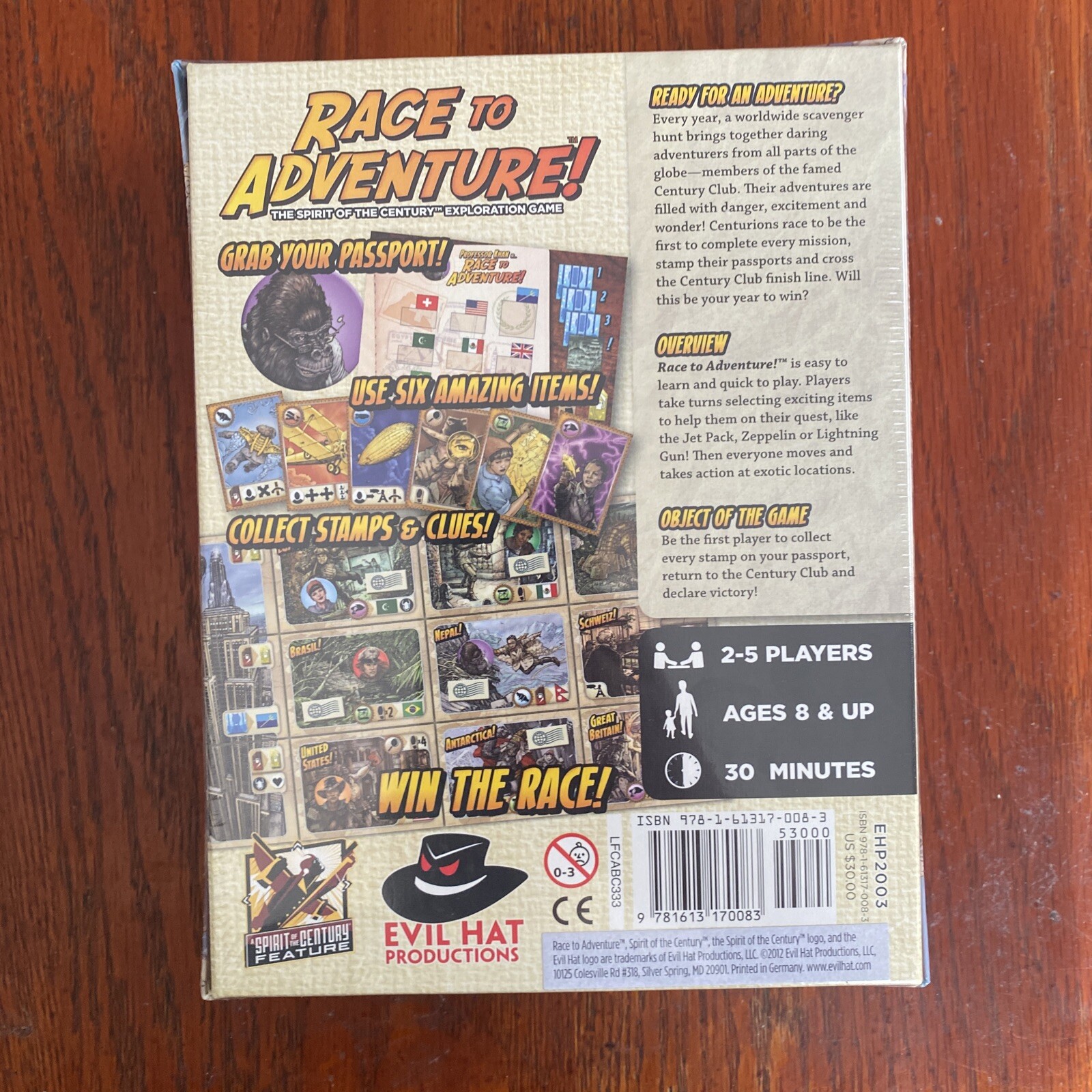 Race to Adventure! Evil Hat Productions Travel Game, Fill Your Passport BRANDNEW