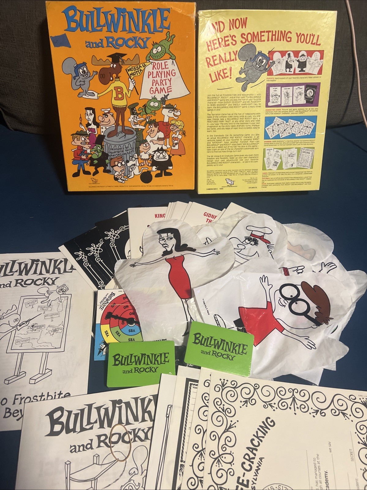 TSR Bullwinkle and Rocky Role Playing Party Game 1988 Complete Vintage