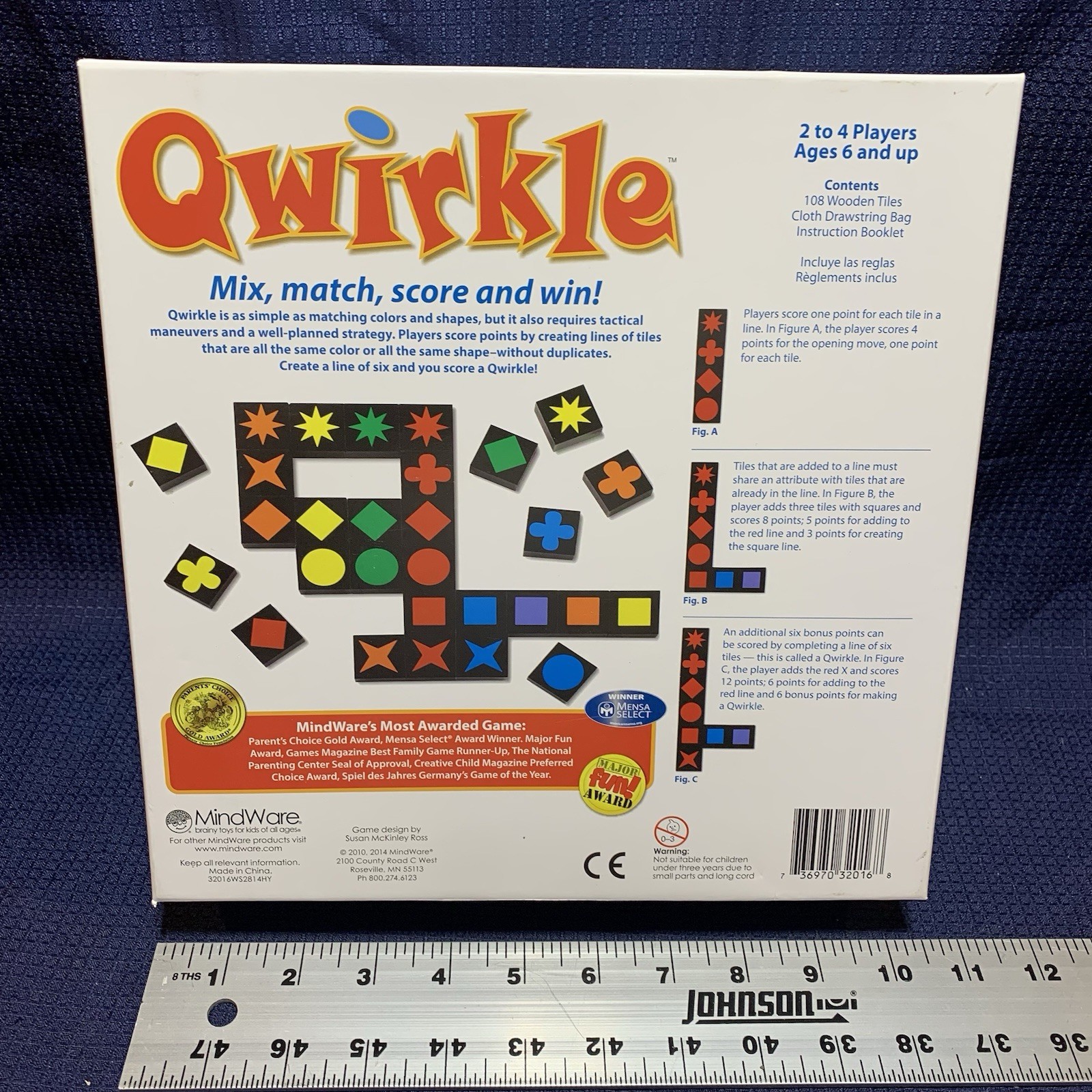 Qwirkle Family Game COMPLETE Award Winning Strategy MindWare MENSA Select