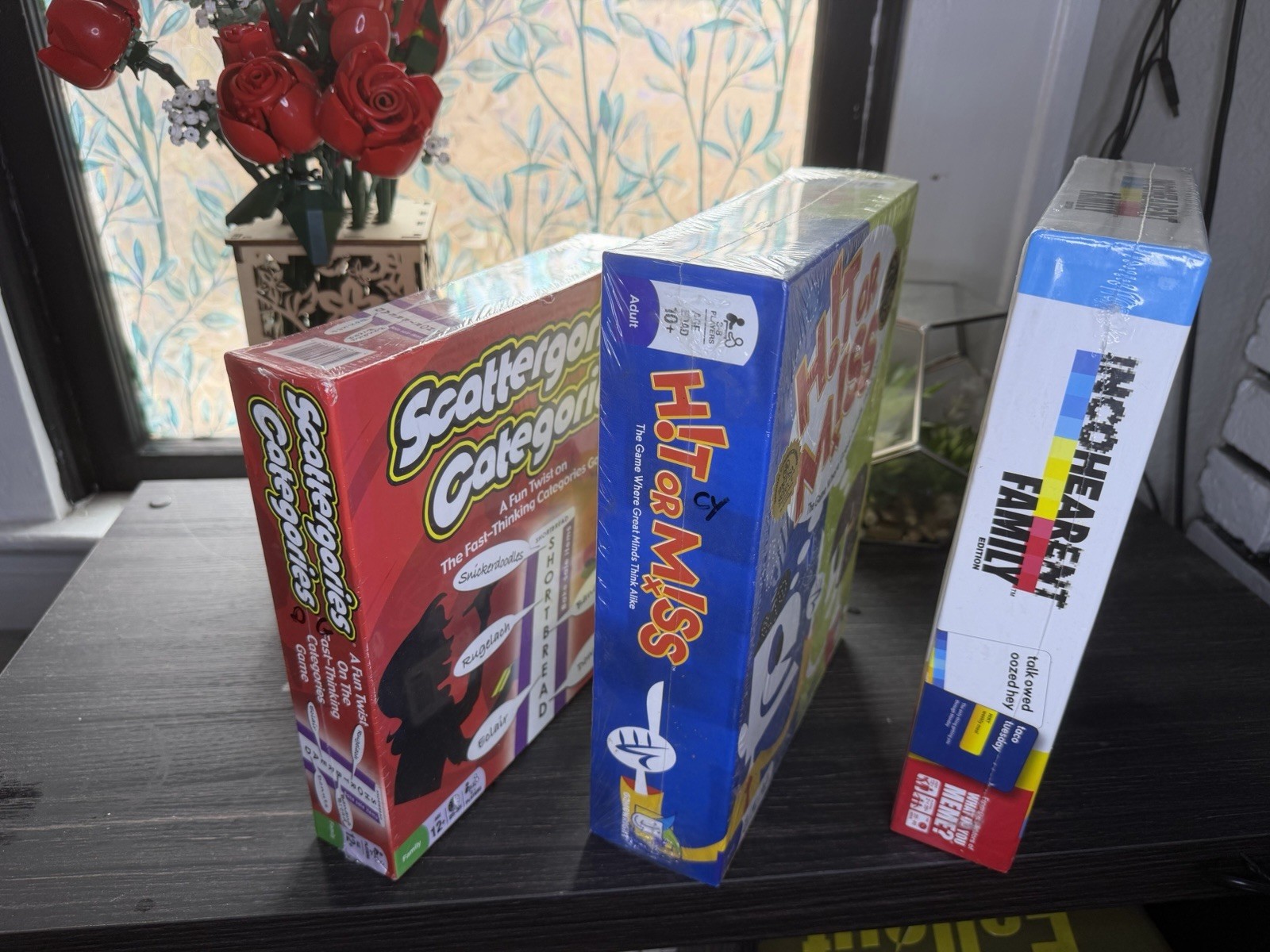 NEW Sealed Family Party Game Lot Incohearent Scattergories Hit Or Miss
