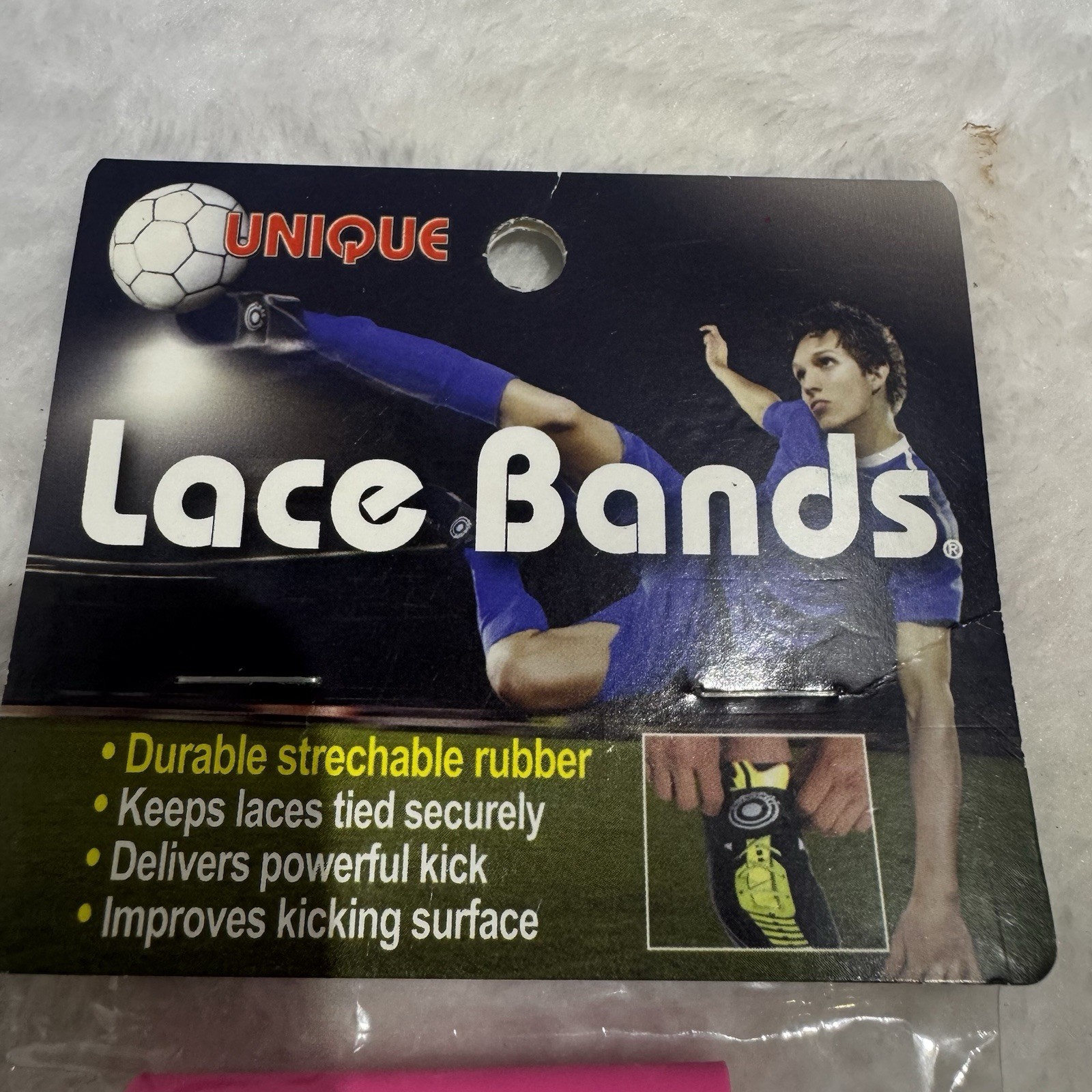 Neon Pink Unique Soccer Lace Bands, One Size