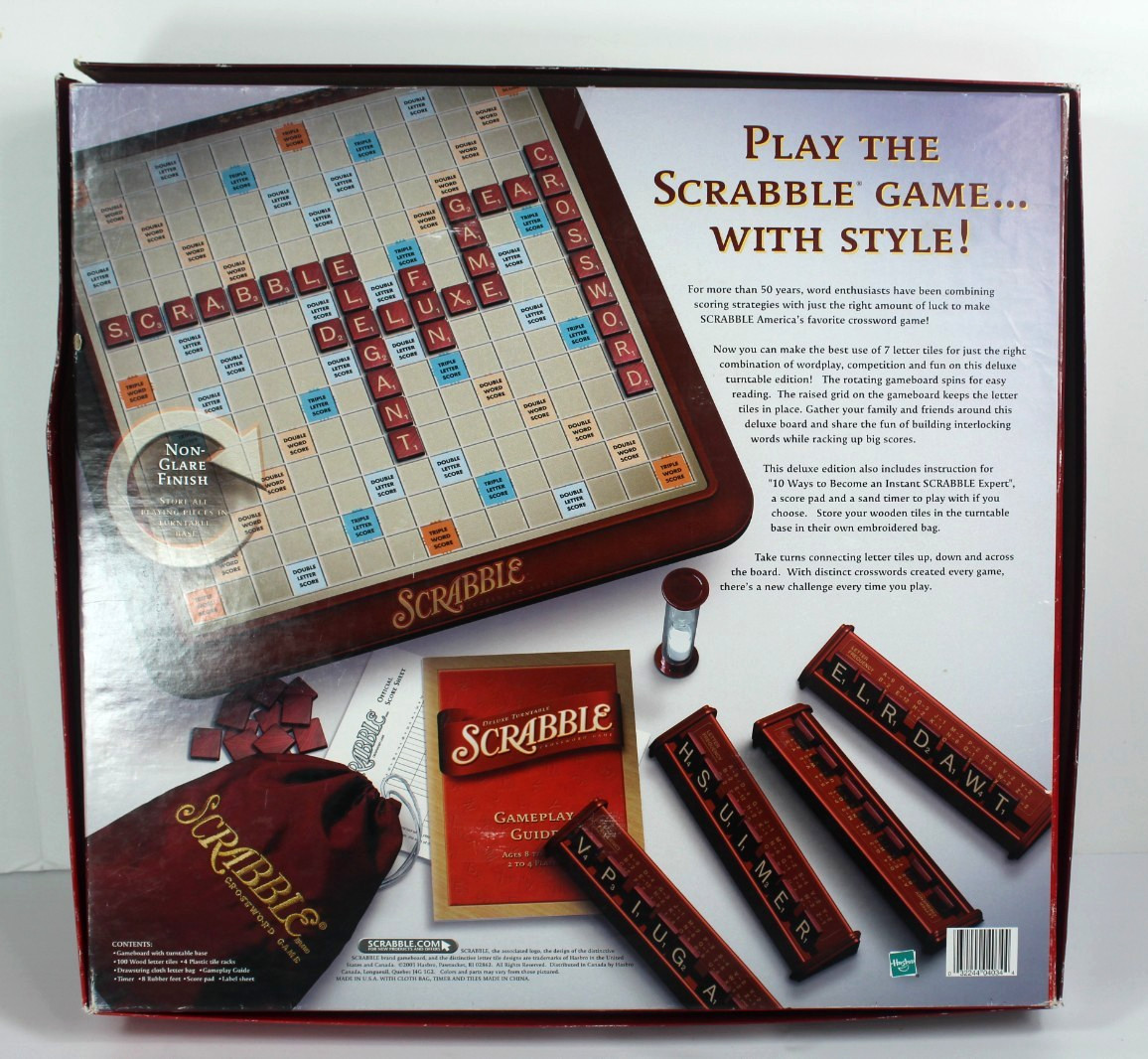 Scrabble Deluxe Edition Board Game Milton Bradley 4034. 100% Complete With Parts