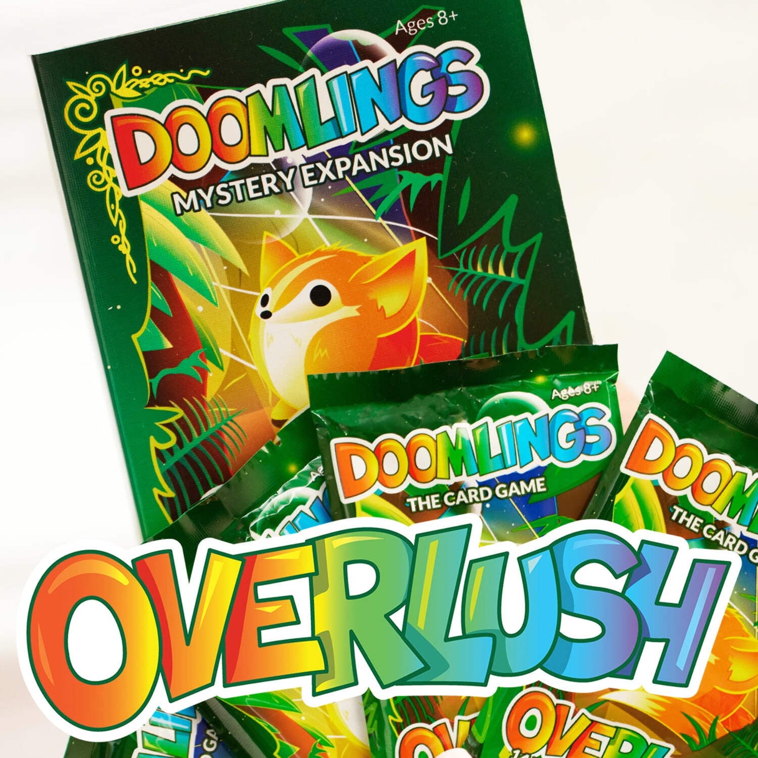 Doomlings Overlush Mystery Expansion Card Game 4X Booster Packs 60 Total Cards