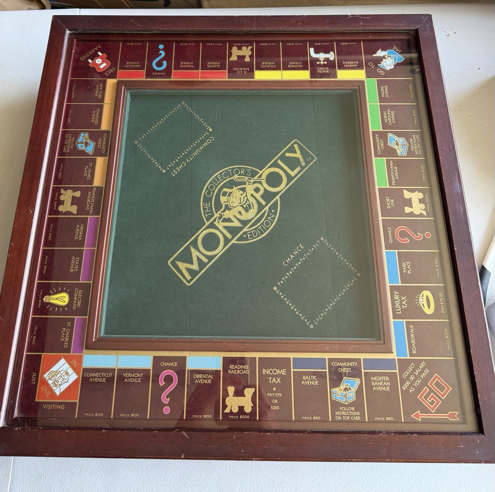 Franklin Mint MONOPOLY Gold Collector’s Edition Wood Board Game 1991 With Table