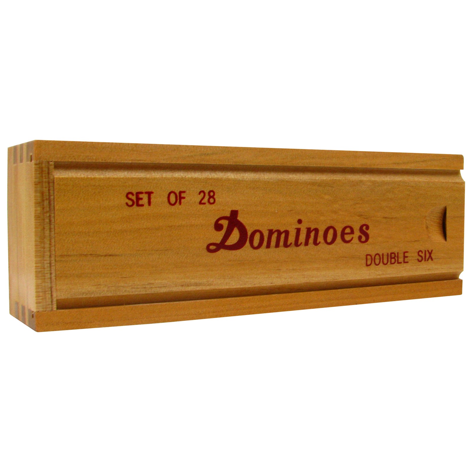 Premium Domino Set of 28 Double Six Dominoes Wood Box Center Pins for Easy Flip