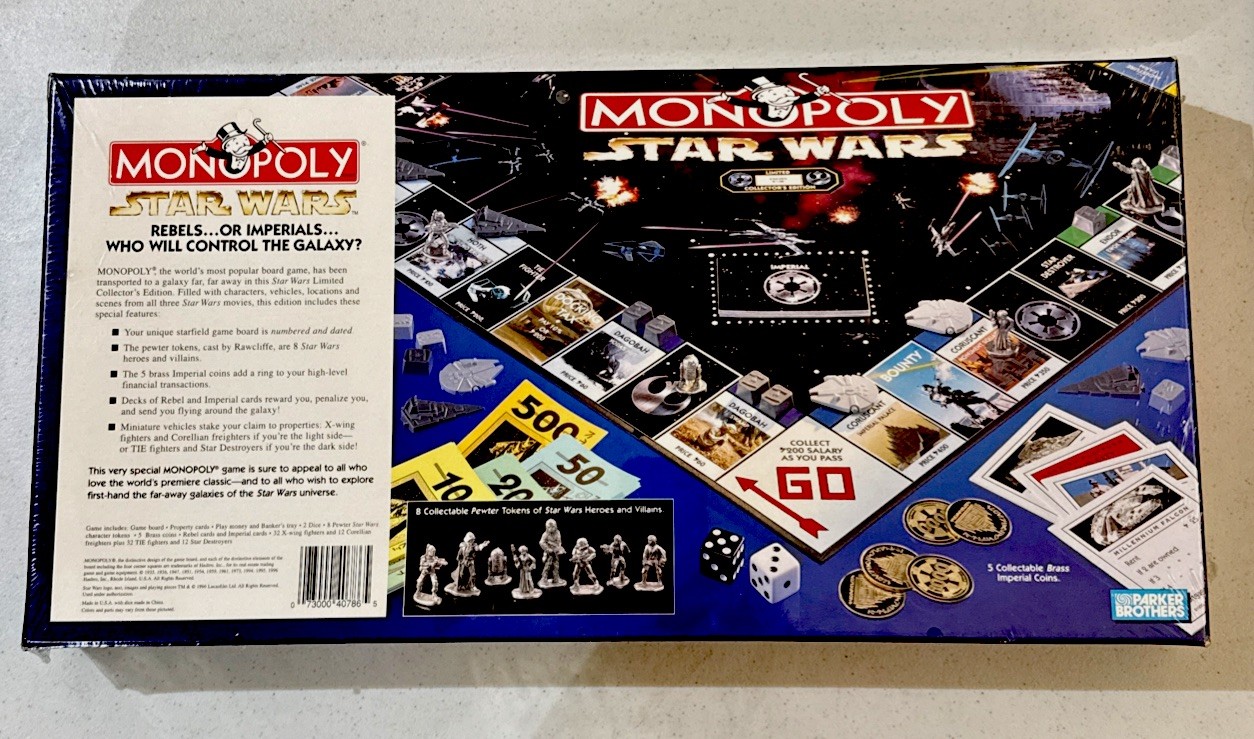 Star Wars Monopoly Game 1996 Limited Collectors Edition 20th Anniversary