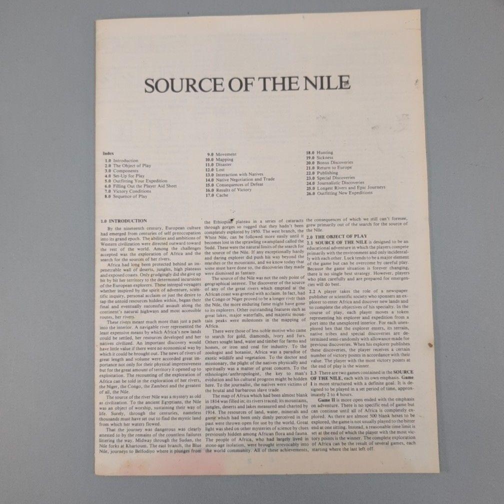 Vintage Avalon Hill Source Of The Nile Strategy Board Game 1979 USA Multicolor