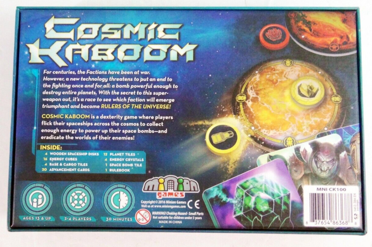 Cosmic Kaboom Kickstarter Deluxe Version Foil Box Disk Flicking Game Complete