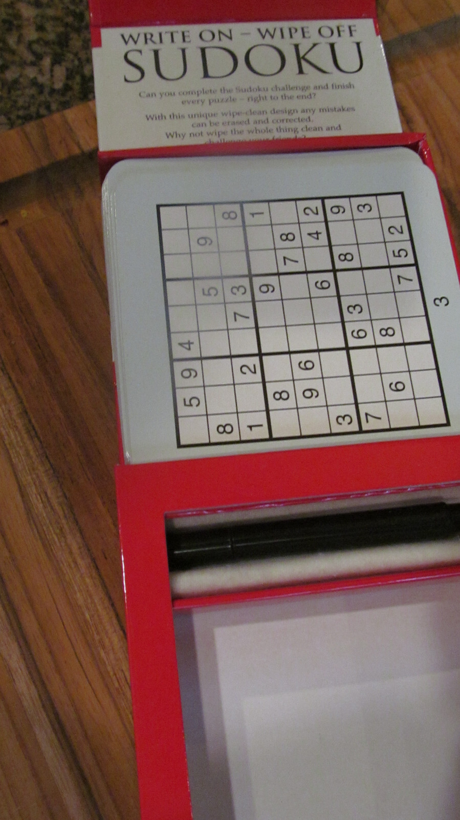 *SUDOKU: WRITE ON – WIPE OFF~ 100 WIPE CLEAN CARDS