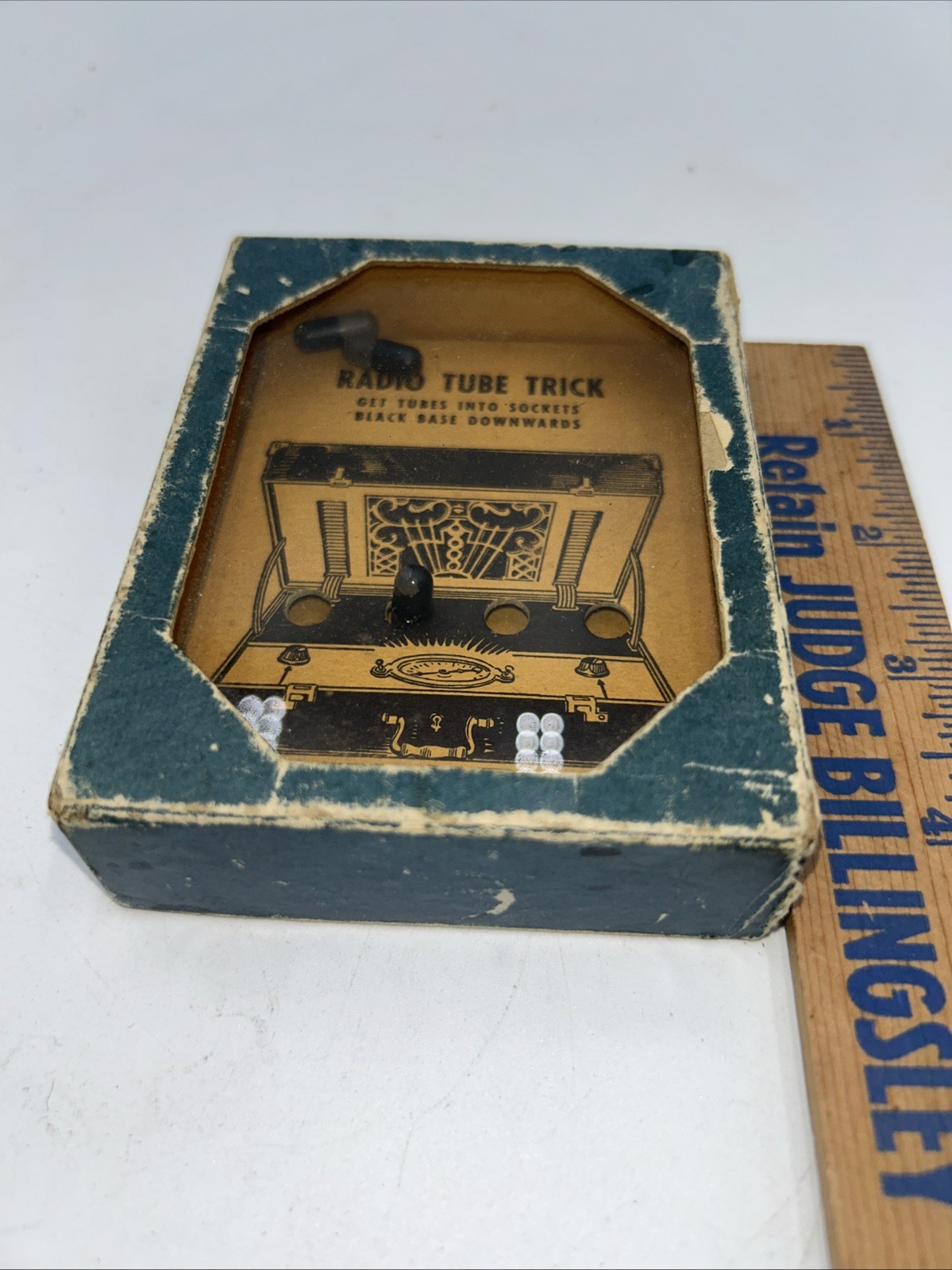 Vintage Radio Tube Trick Skill Dexterity Game by A.C. Gilbert CO. c. 1940s Art