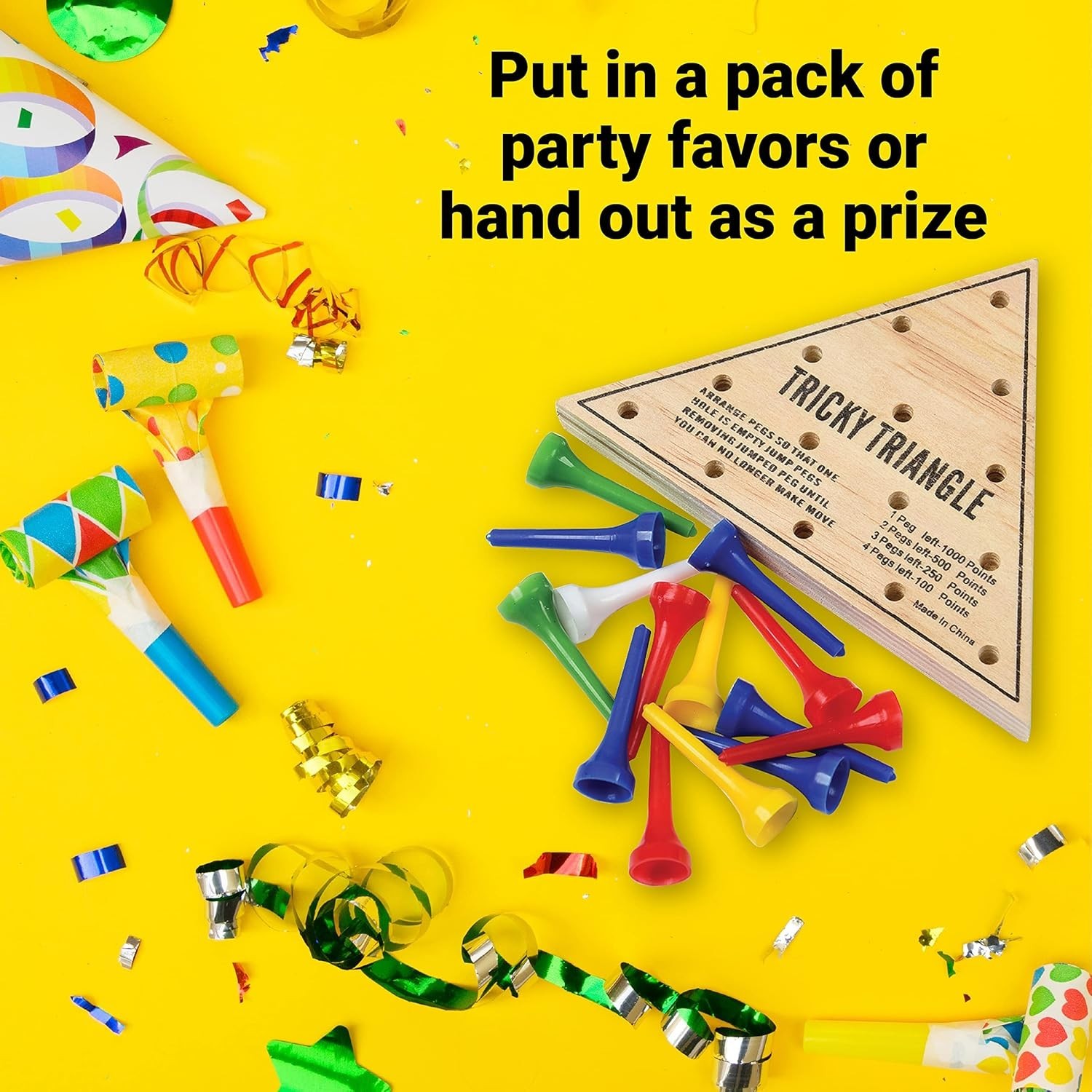 Assorted Color Wooden Triangle Game – Travel-Friendly Strategy Game for All Ages