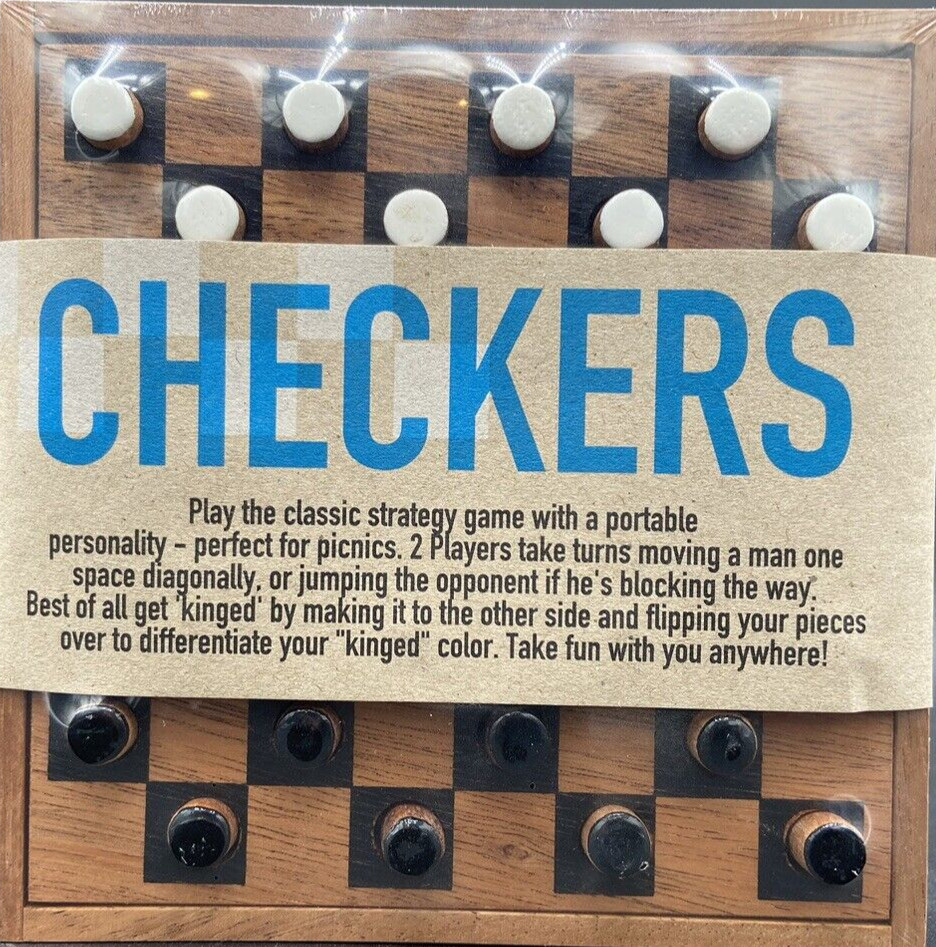 New Siam Mandalay Wooden Checker Game Mini Travel Board Hand Crafted In Thailand