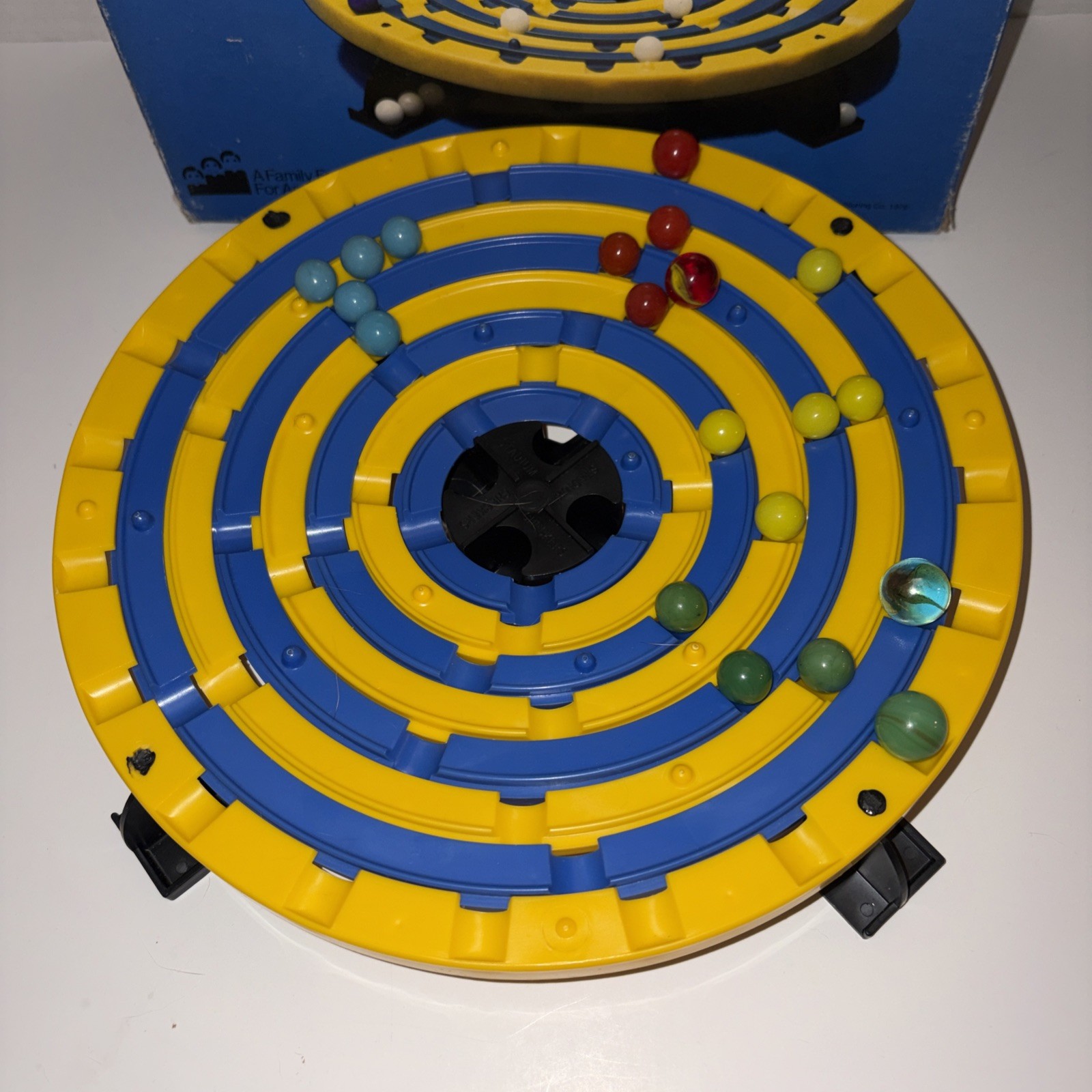 Vintage Schaper 1976 STADIUM CHECKERS. Missing 2 Red And 2 Green Marbles