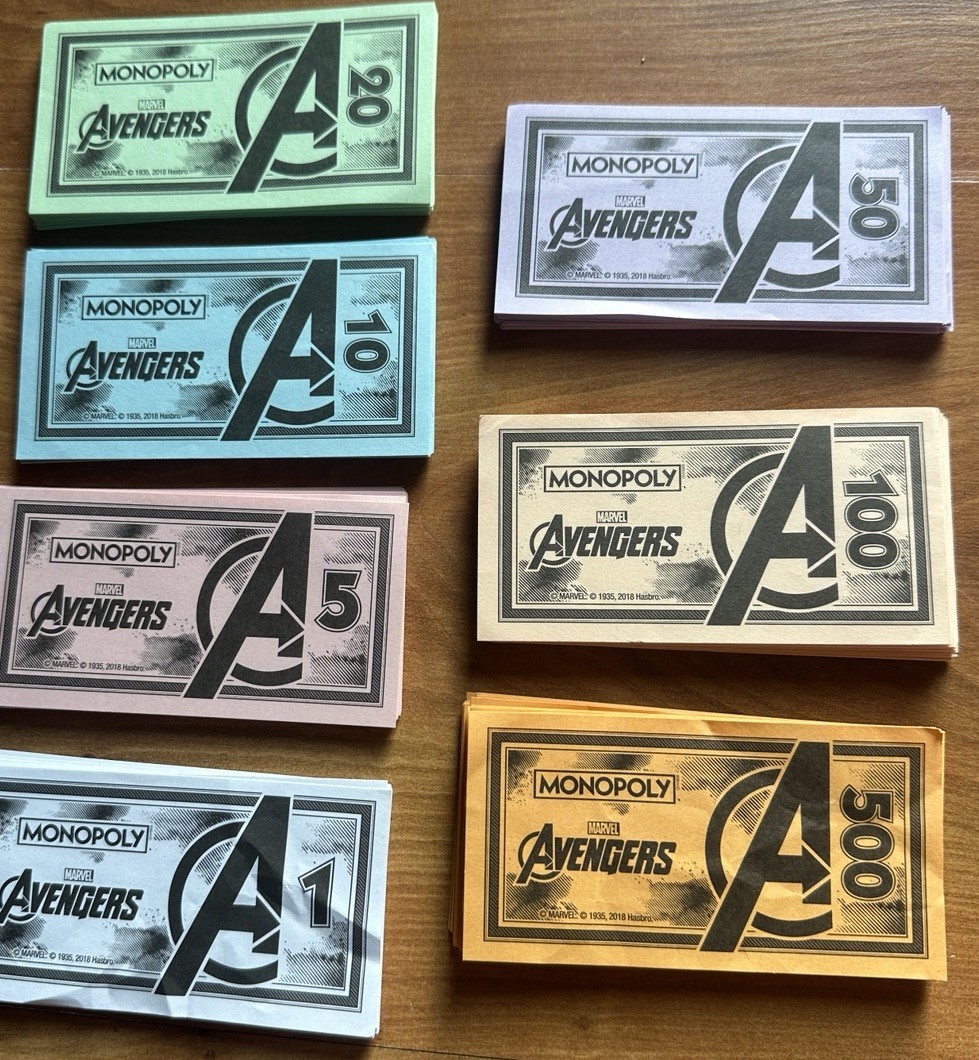 2018 Monopoly Marvel Avengers Movie Family Board Game Parker Brothers
