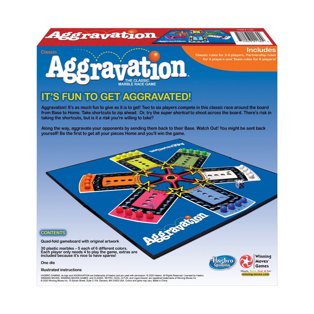 Classic Aggravation Board Family Game Marbles Aggravation Board 2-6 Players