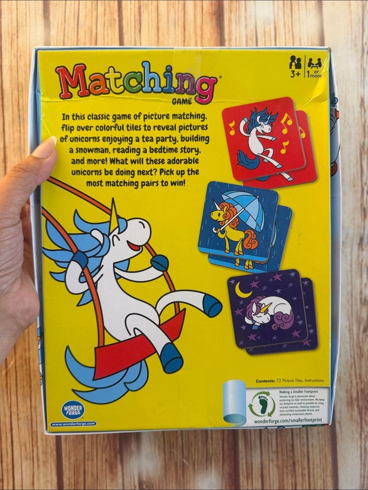 Wonder Forge Unicorn Matching Game Complete Picture Memory Game Ages 3+