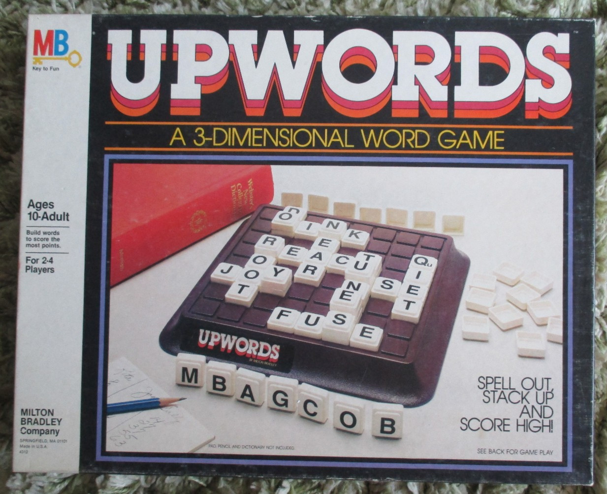Vintage 1983 Milton Bradley UPWORDS 3-Dimensional Word Board Game~Free Shipping