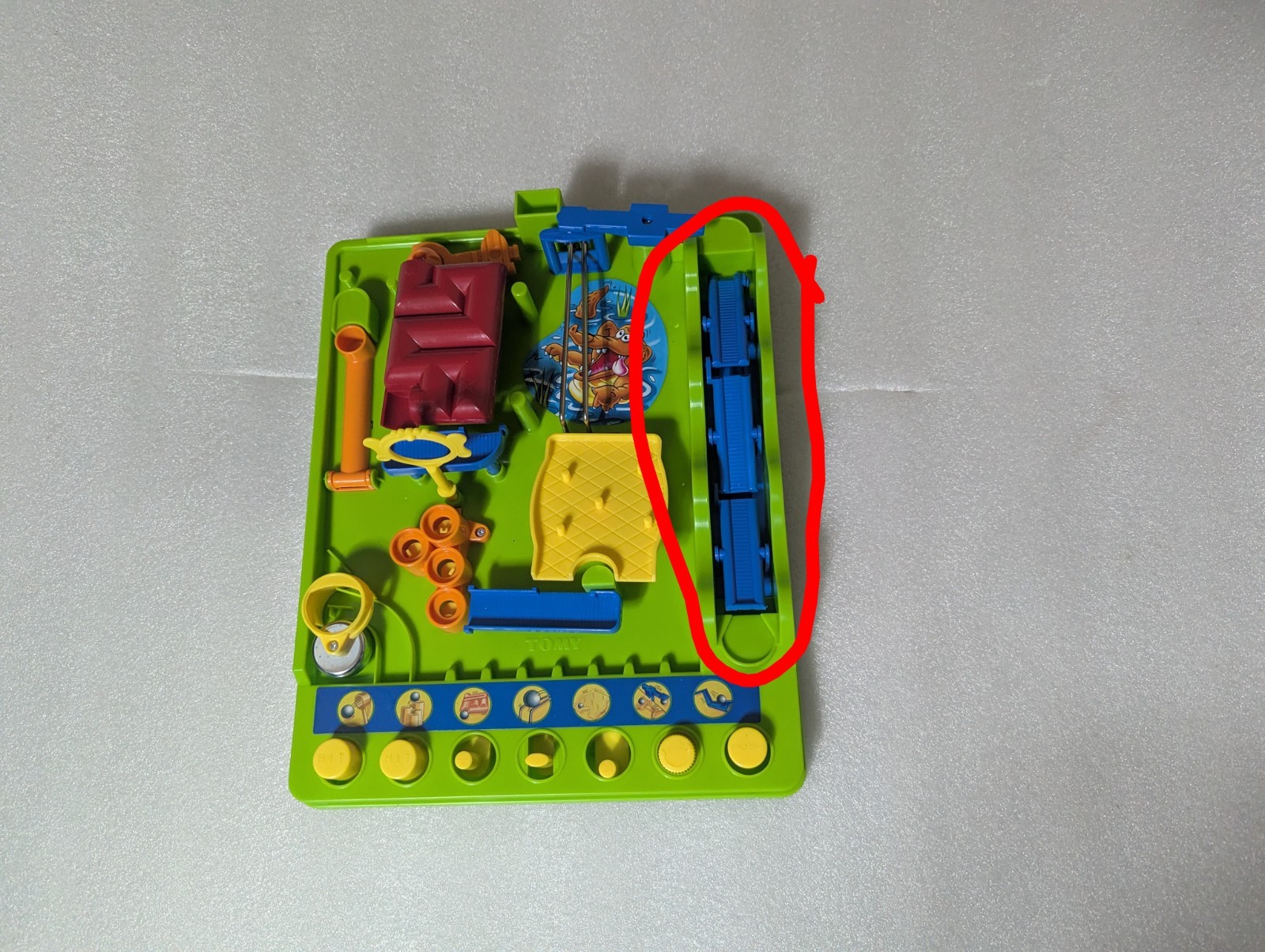PART: Blue Tilt Bridge w Spring TOMY Screwball Scramble Marble Run 2022 Game
