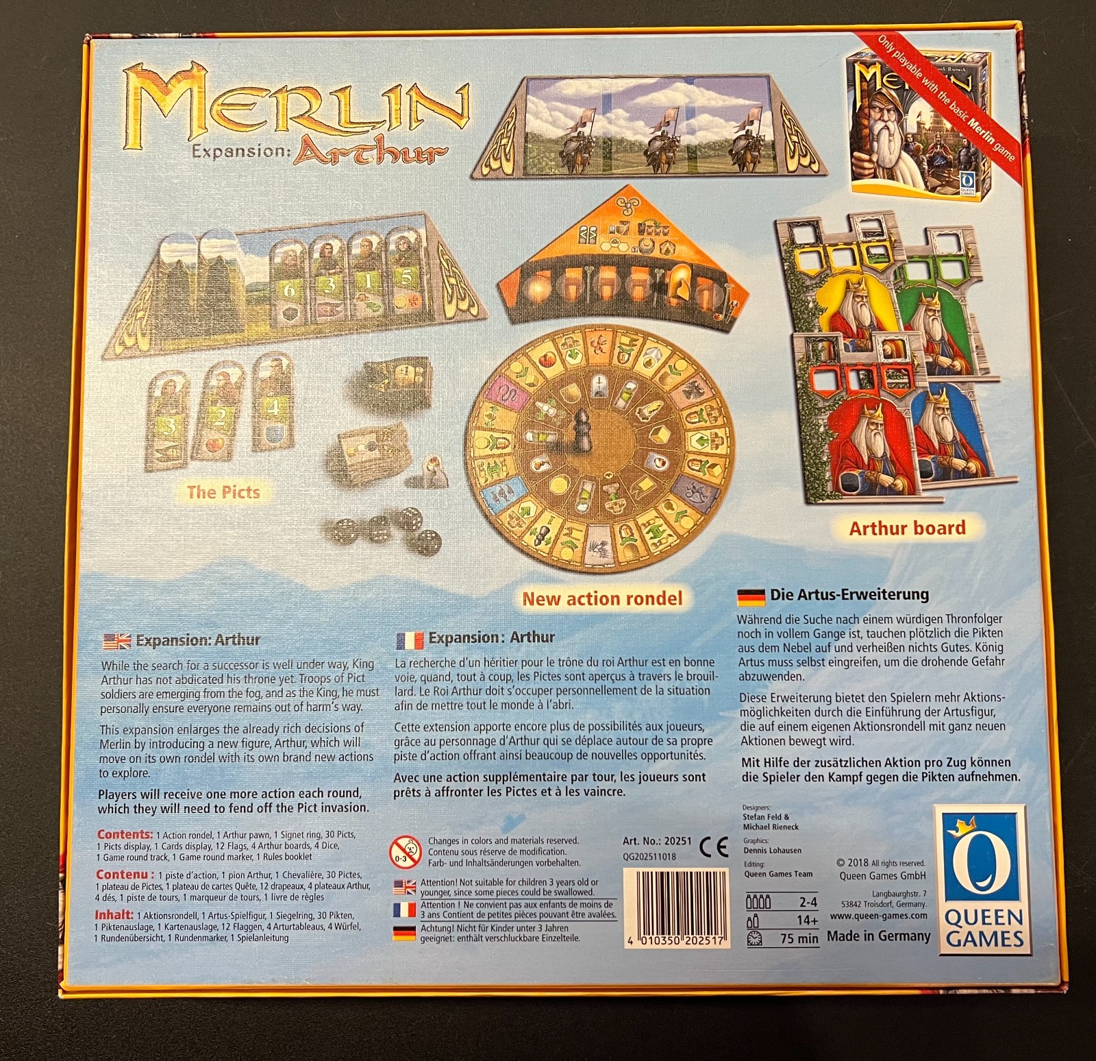 Merlin Board Game with Arthur Expansions Queen Games 2018 G1