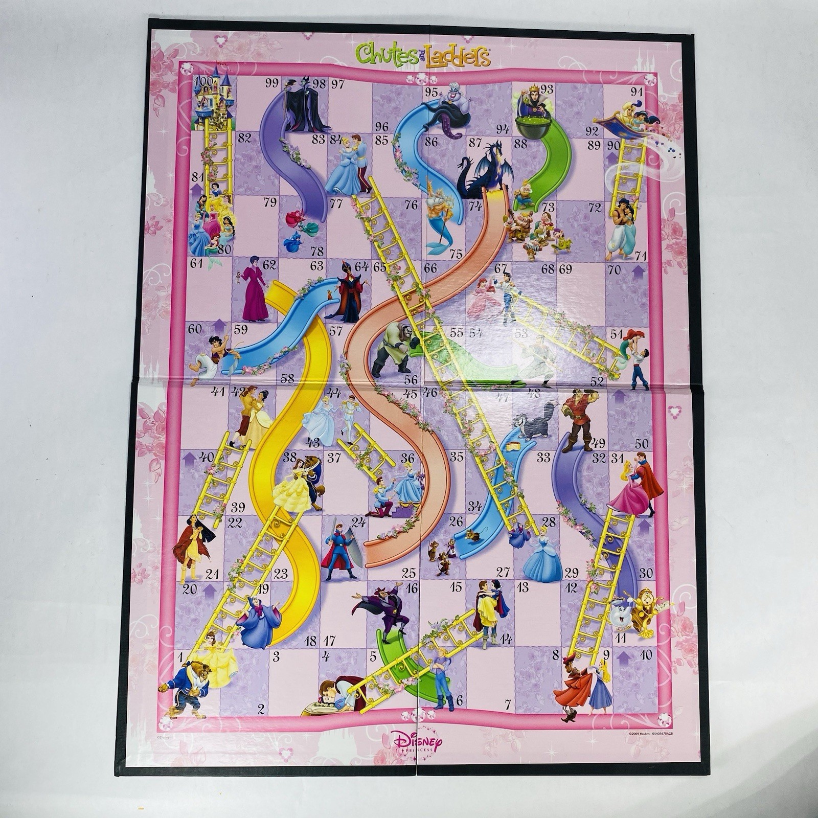 Complete! Disney Princess Chutes and Ladders Damaged Board 2009 Game