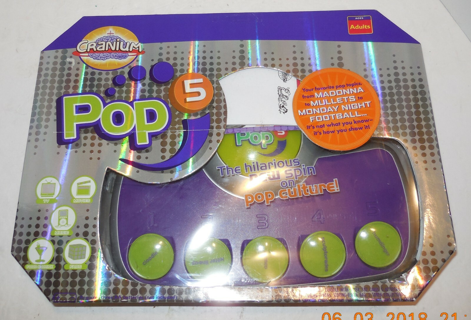 2006 Cranium Pop 5 Adult Pop Culture 100% complete Board Game