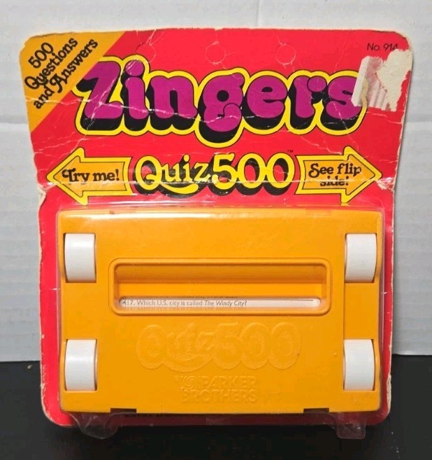 Vintage 1979 Parker Brothers Scrolling Zingers Quiz 500 Trivia Game NOS Worn Box