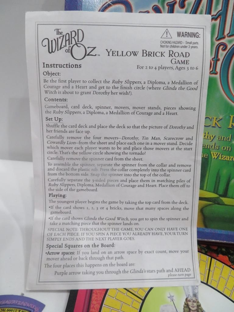1999 The Wizard of Oz Yellow Brick Road Game #4002-2098A, Pressman 100% Complete