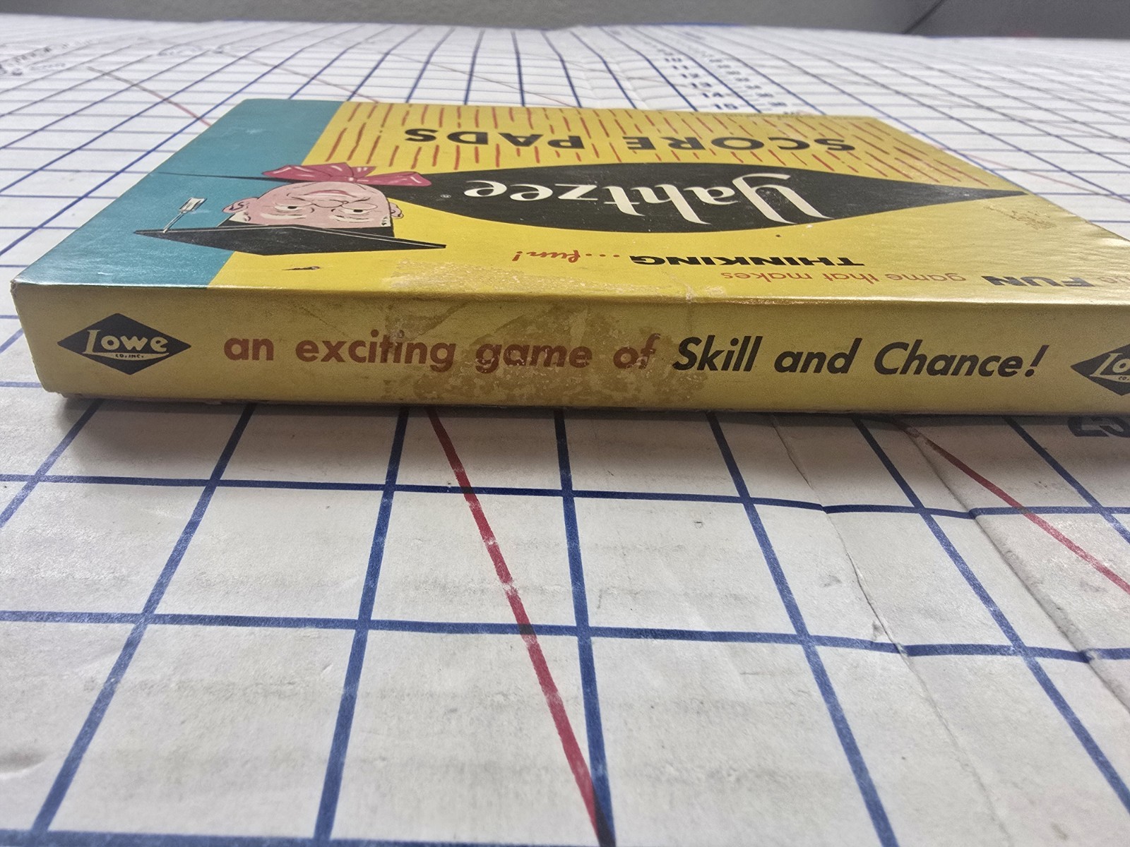 VTG Vintage 1950’s-60’s Yahtzee – Score Pads (4) – in Original Box E.S. Lowe Co