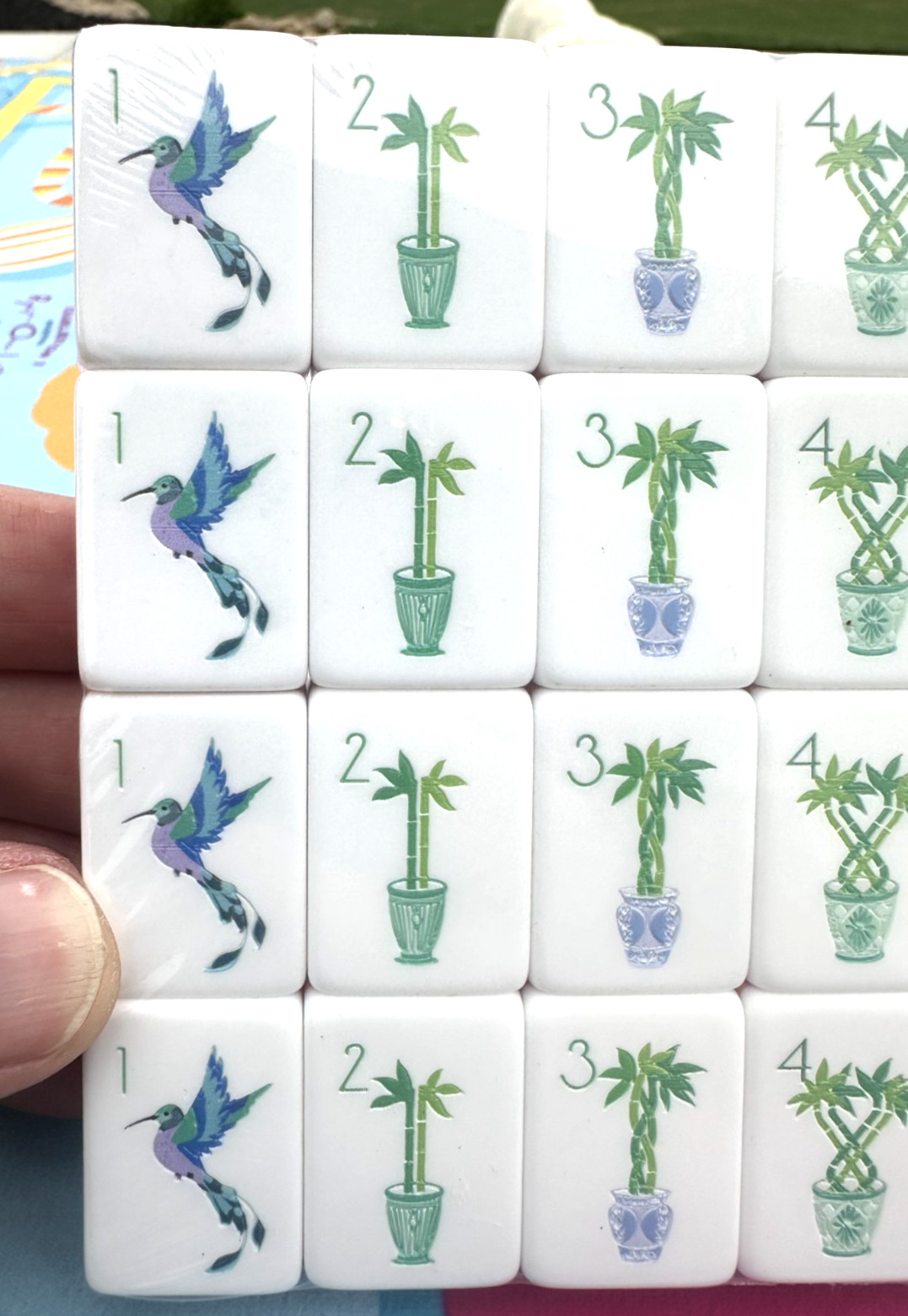 LUMINAIRE PURPLE 4 Layer Acrylic Mahjong Tiles American Set 160 Tiles US SELLER!