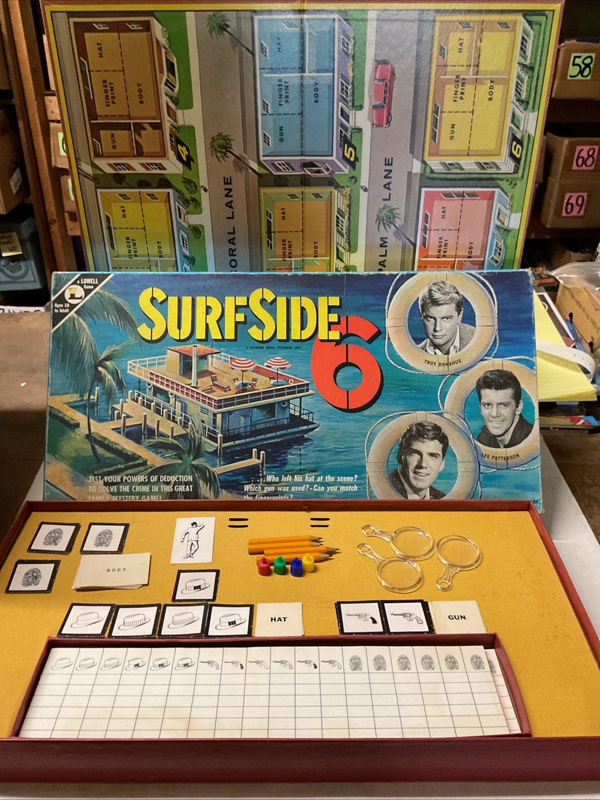 Surfside 6 Board Game, Vintage 1960s, Lowell Toy Corp VERY RARE from ABC TV Show