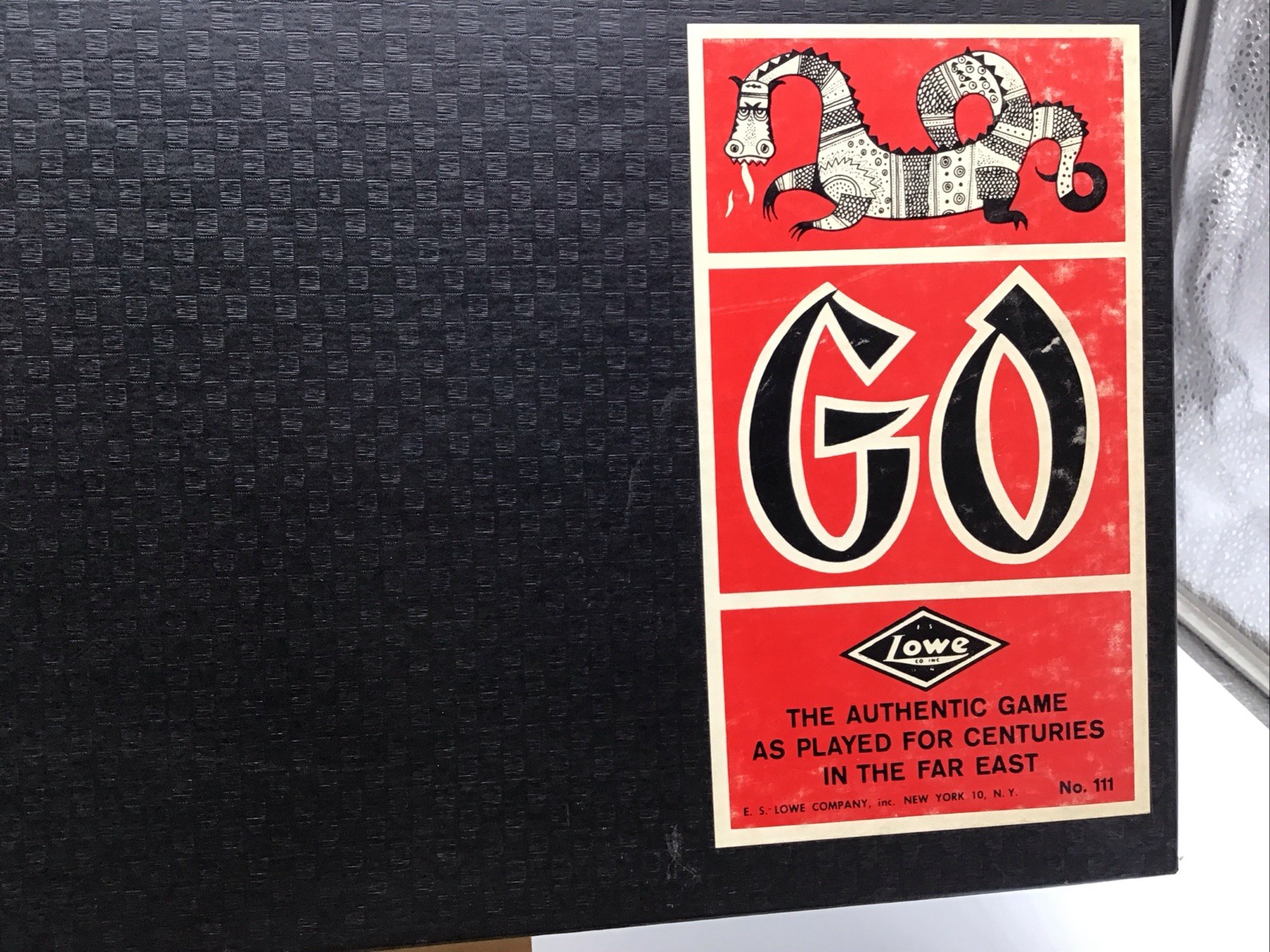 Vtg 1950s Lowe No. 111 Go Game Folding Board B&W Stones Pre-owned Nice FREE SHIP