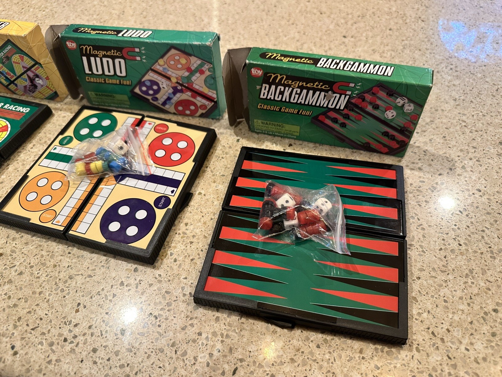 The Toy Network Magnetic Mini Games Travel Games/Backgammon/Racer/Ludo/Solitaire