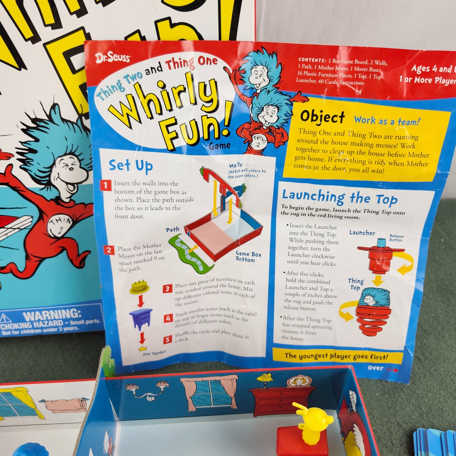 Dr. Seuss Whirly Fun Game COMPLETE Wonder Forge 2016 Kids Family Cat in the Hat
