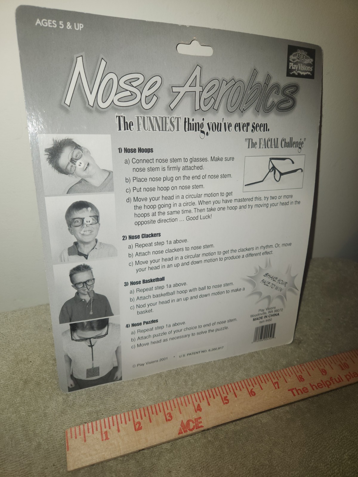 Nose Aerobics Balance Challenge Toy Game Glasses Play Visions Facial Challenge