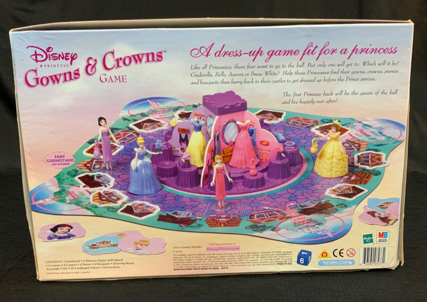 Disney Princess Gowns & Crowns Game, 42310, Milton Bradley, 2005 Hasbro