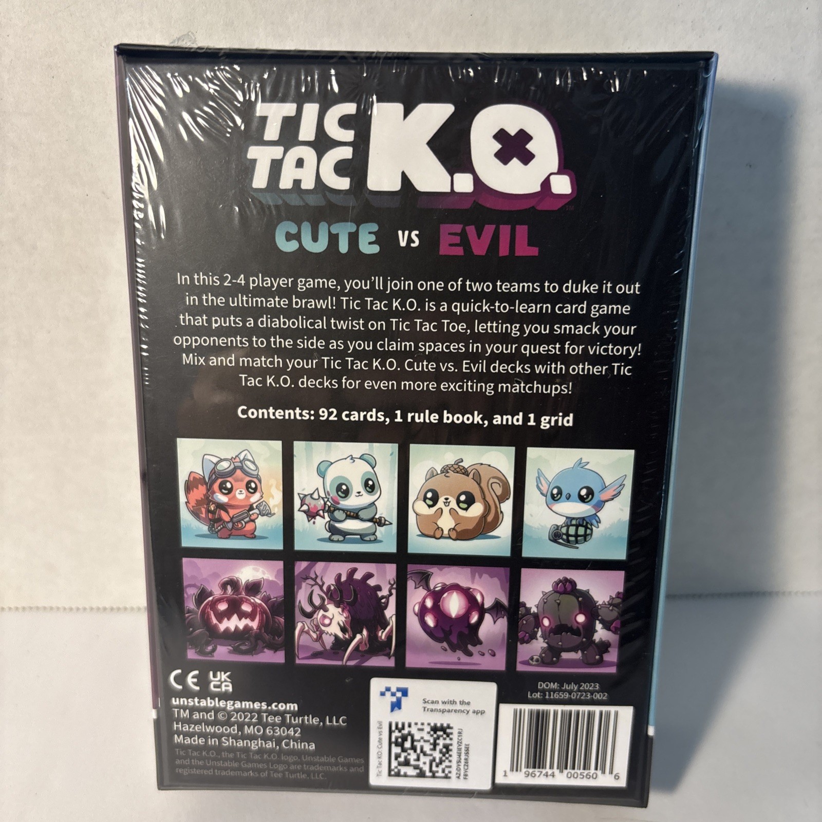 New Tic Tac KO Cute vs Evil Card Game 8+ K.O. 2-4 Players Unstable Games Sealed