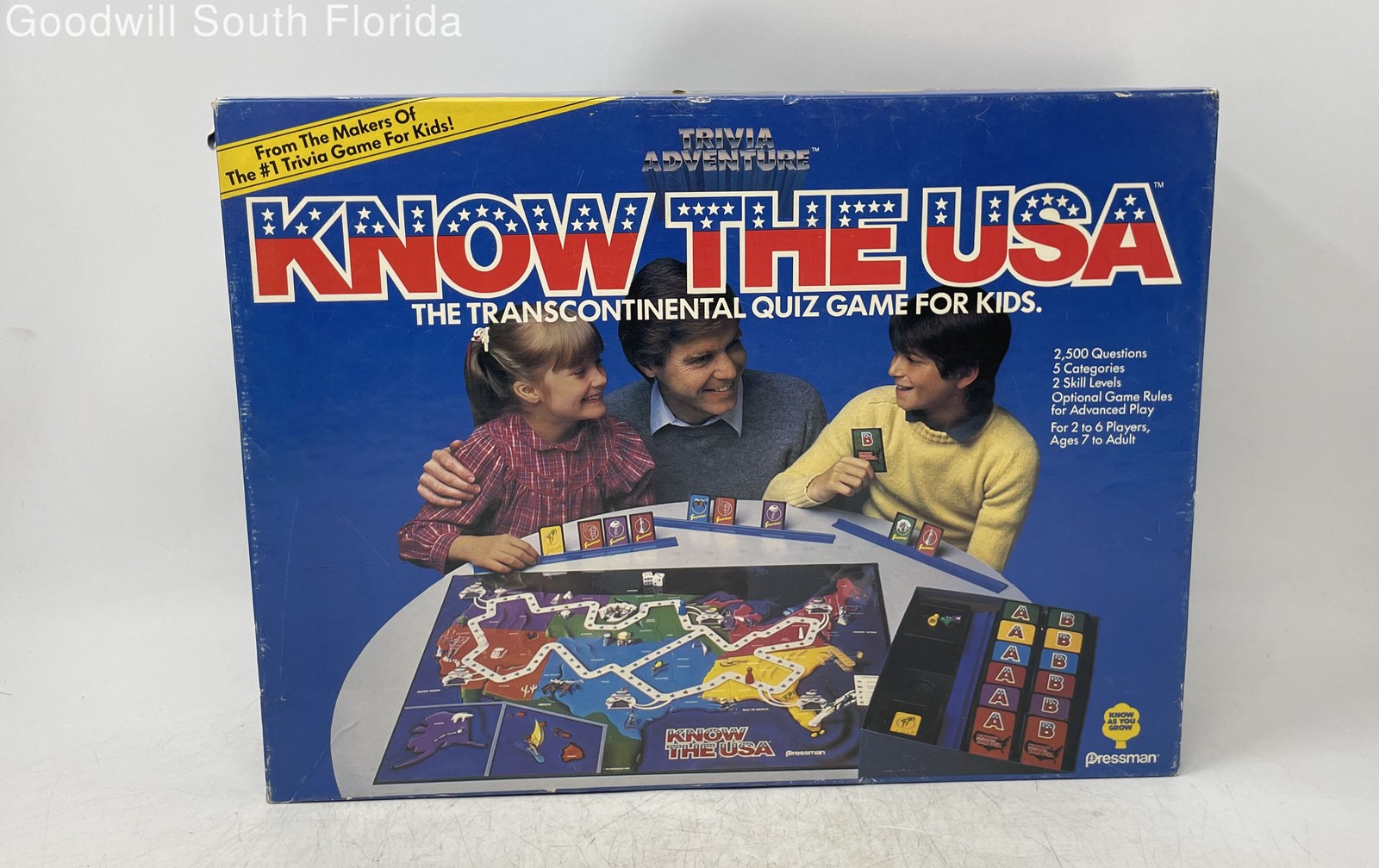 Vtg Pressman Trivia Adventure 1985 Know The USA The Transcontinental Quiz Game