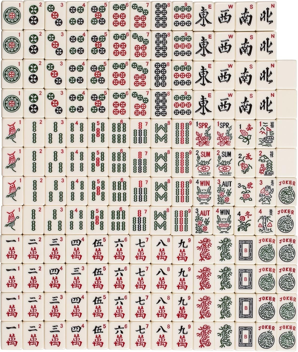 Set of 166 American Mahjong Tiles, “The Classic” (Tiles Only Set) Yellow Mountai